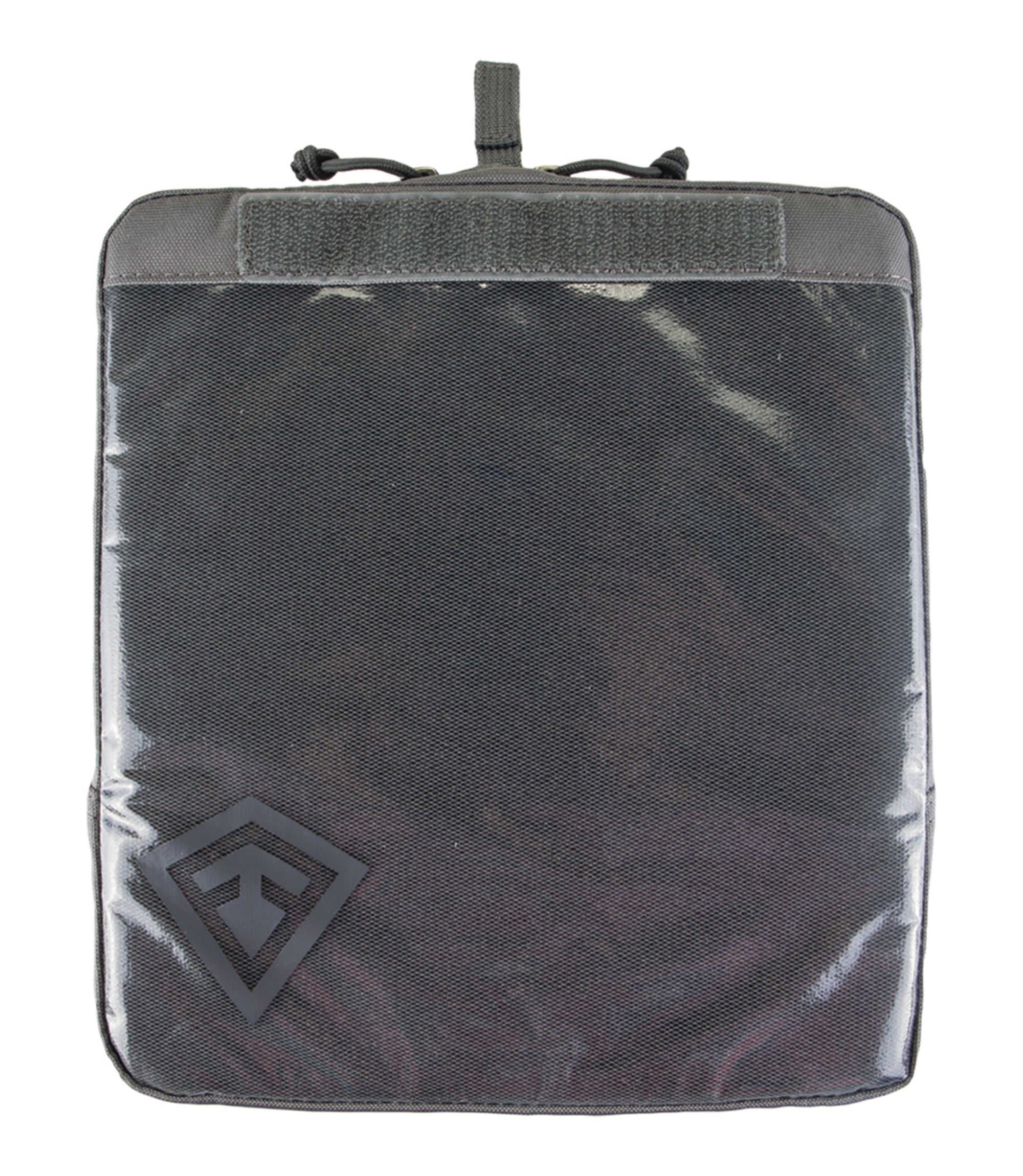 Front of 9 X 10 Velcro Pouch in Asphalt |color_asphalt