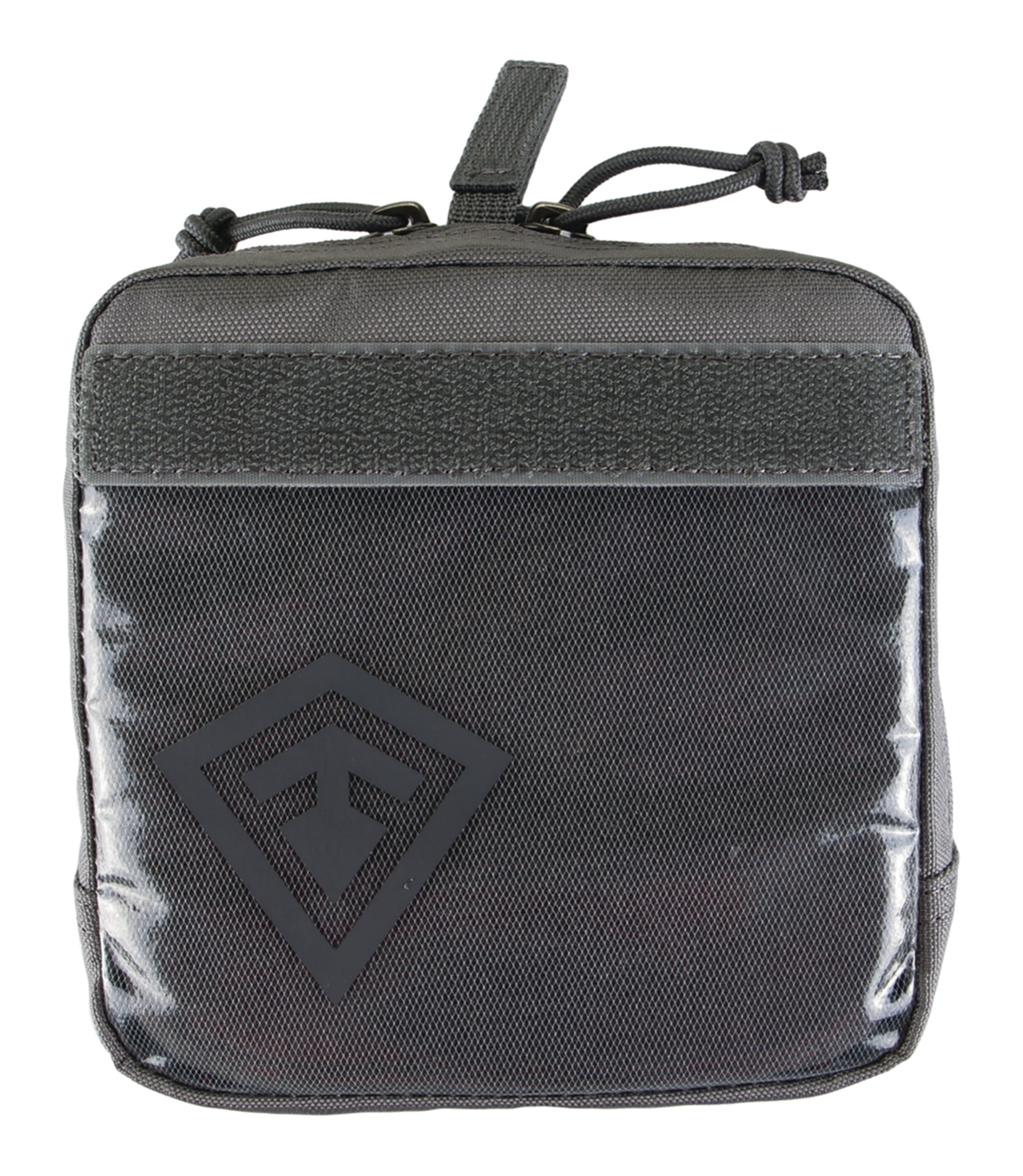 Front of 6 X 6 Velcro Pouch in Asphalt |color_asphalt