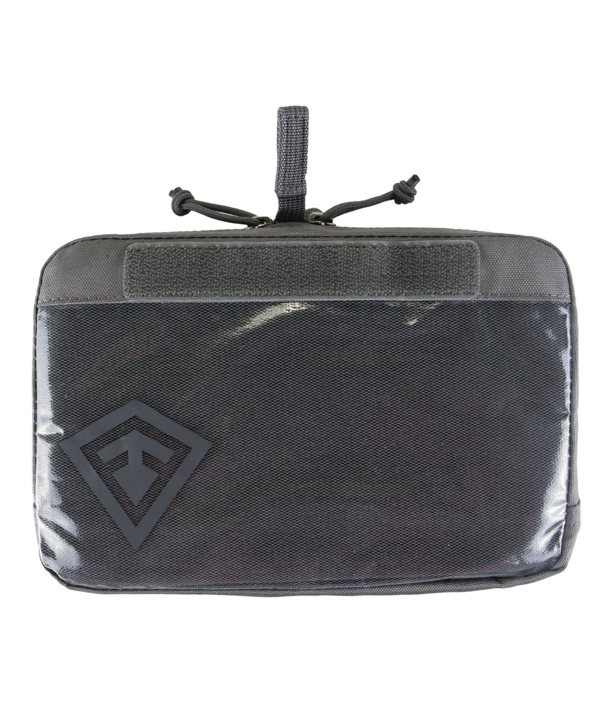Front of 9 X 6 Velcro Pouch in Asphalt |color_asphalt