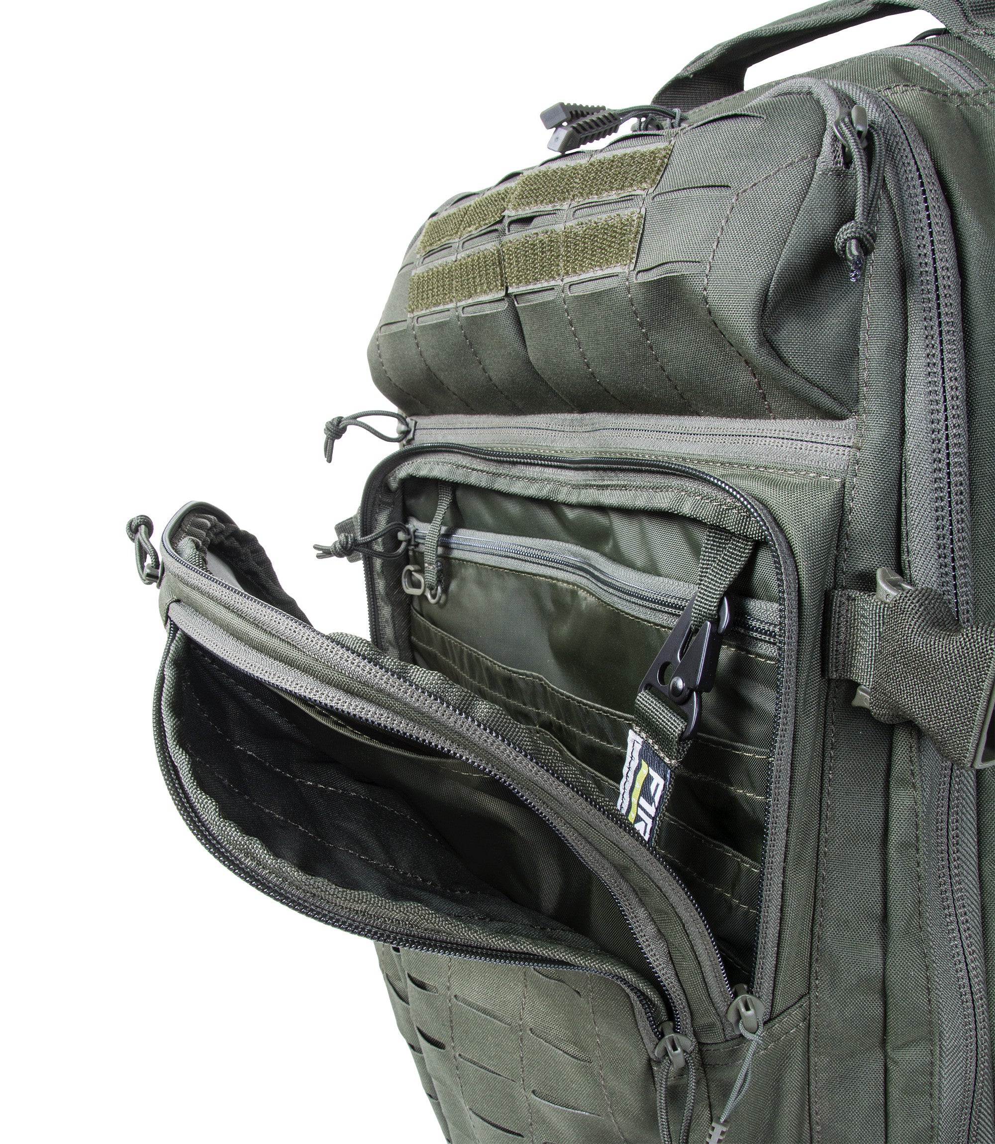 Open Front of Tactix 3-Day Plus Backpack 62L in OD Green |color_od green