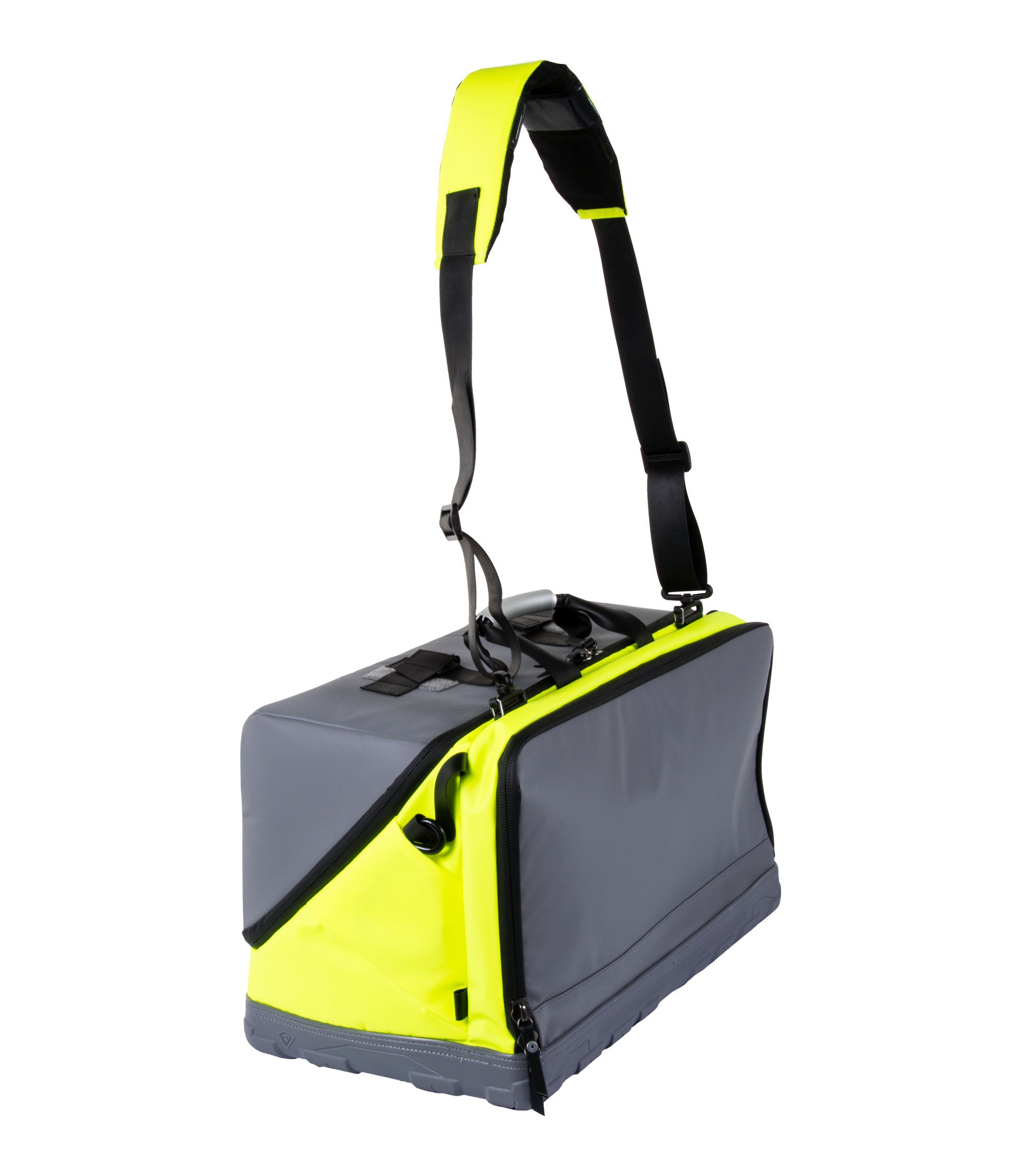 Side of Large Jump Bag in Hi-Vis Yellow|color_Hi-Vis Yellow