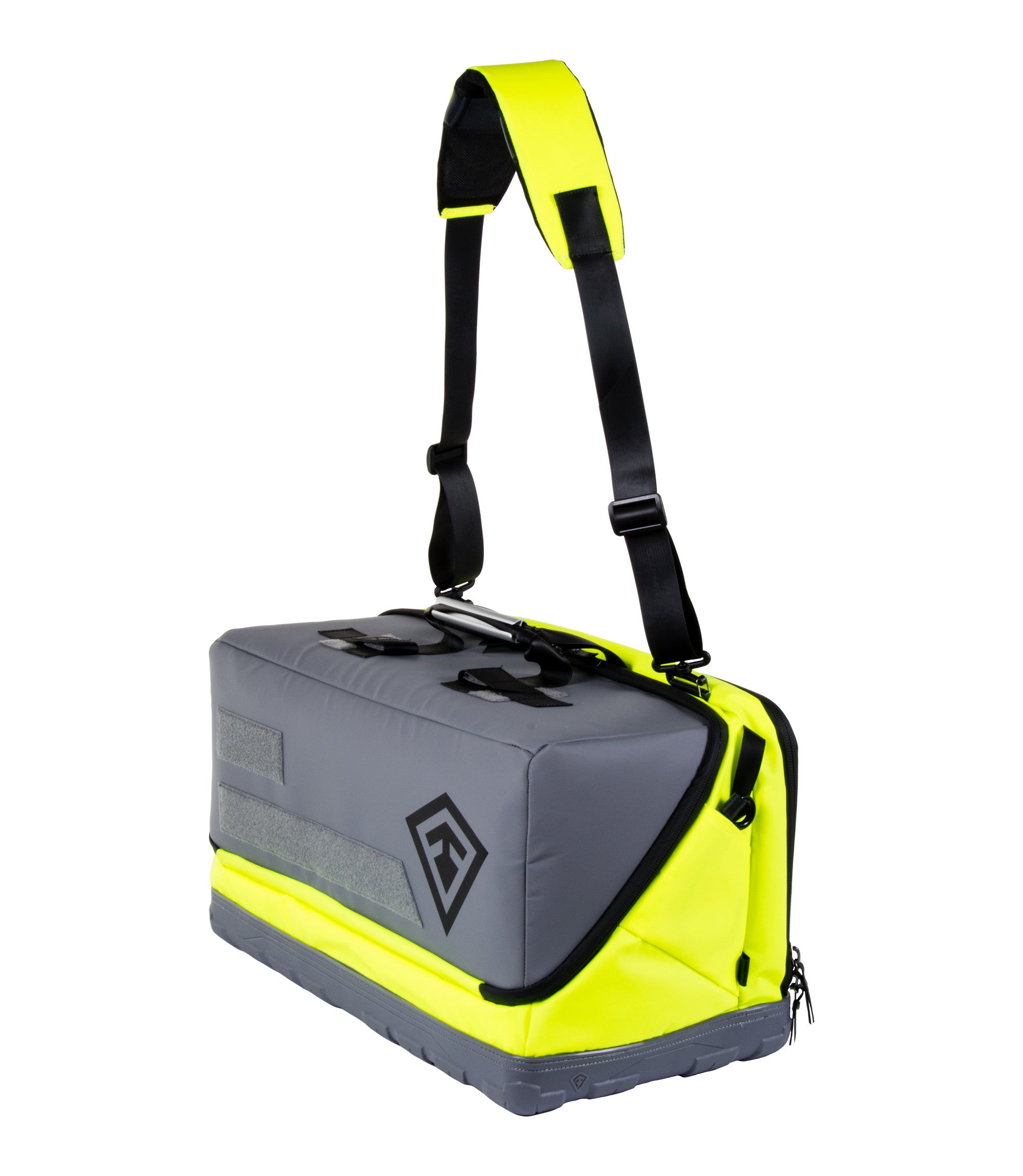 Front of Large Jump Bag in Hi-Vis Yellow|color_Hi-Vis Yellow