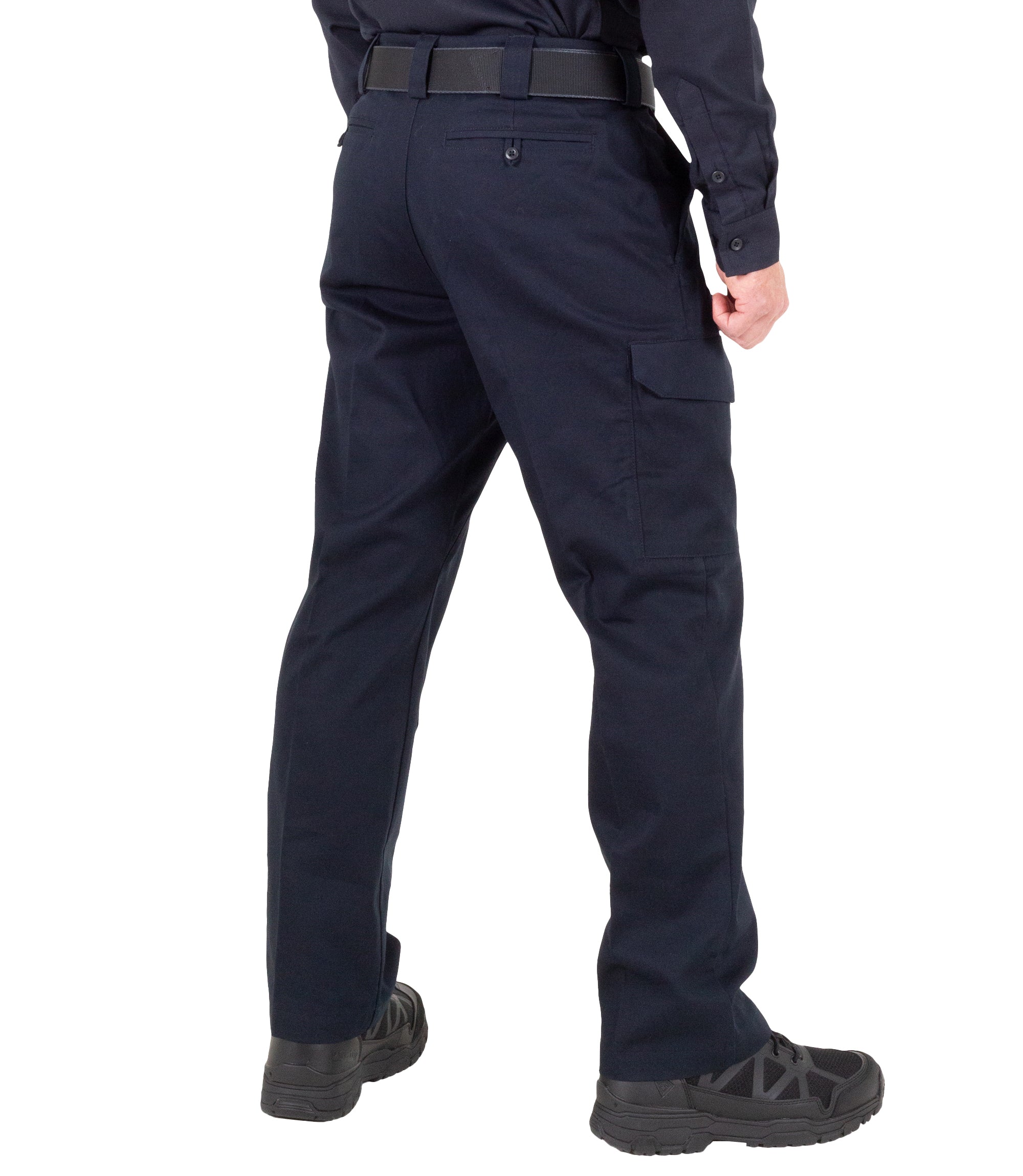 Side of Men's Cotton Cargo Station Pant in Midnight Navy |color_midnight navy