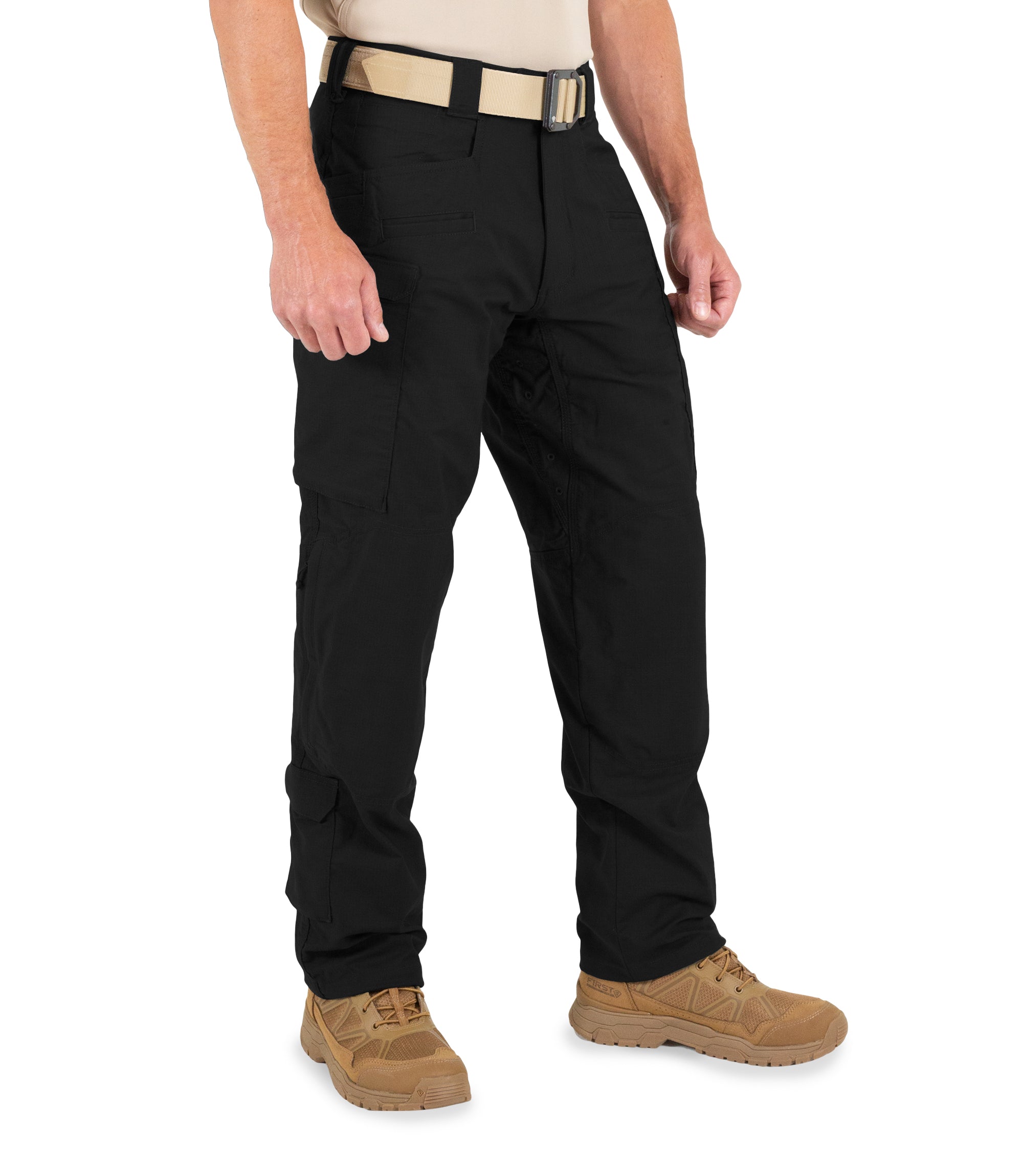 Side of Men's Defender Pants in Black |color_black