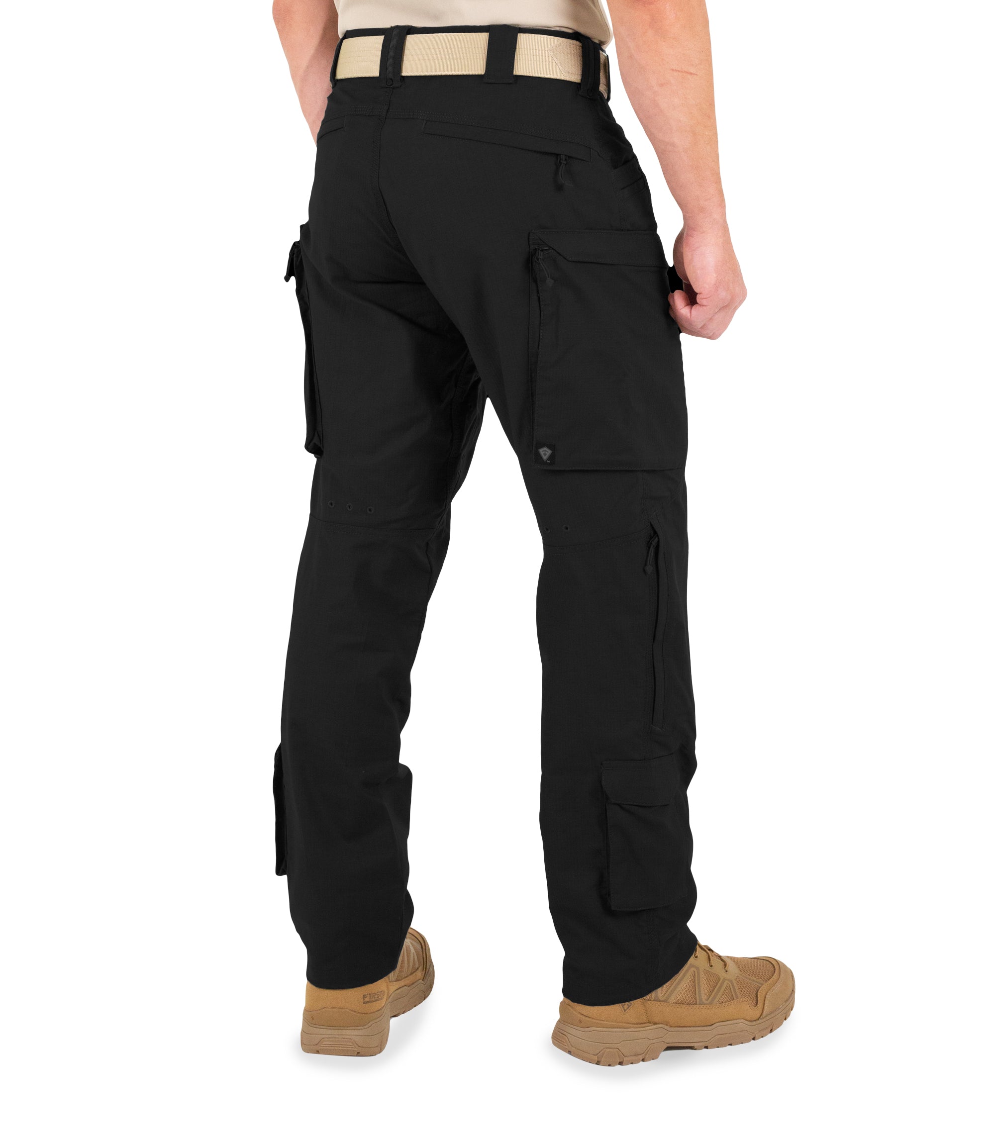 Side of Men's Defender Pants in Black |color_black