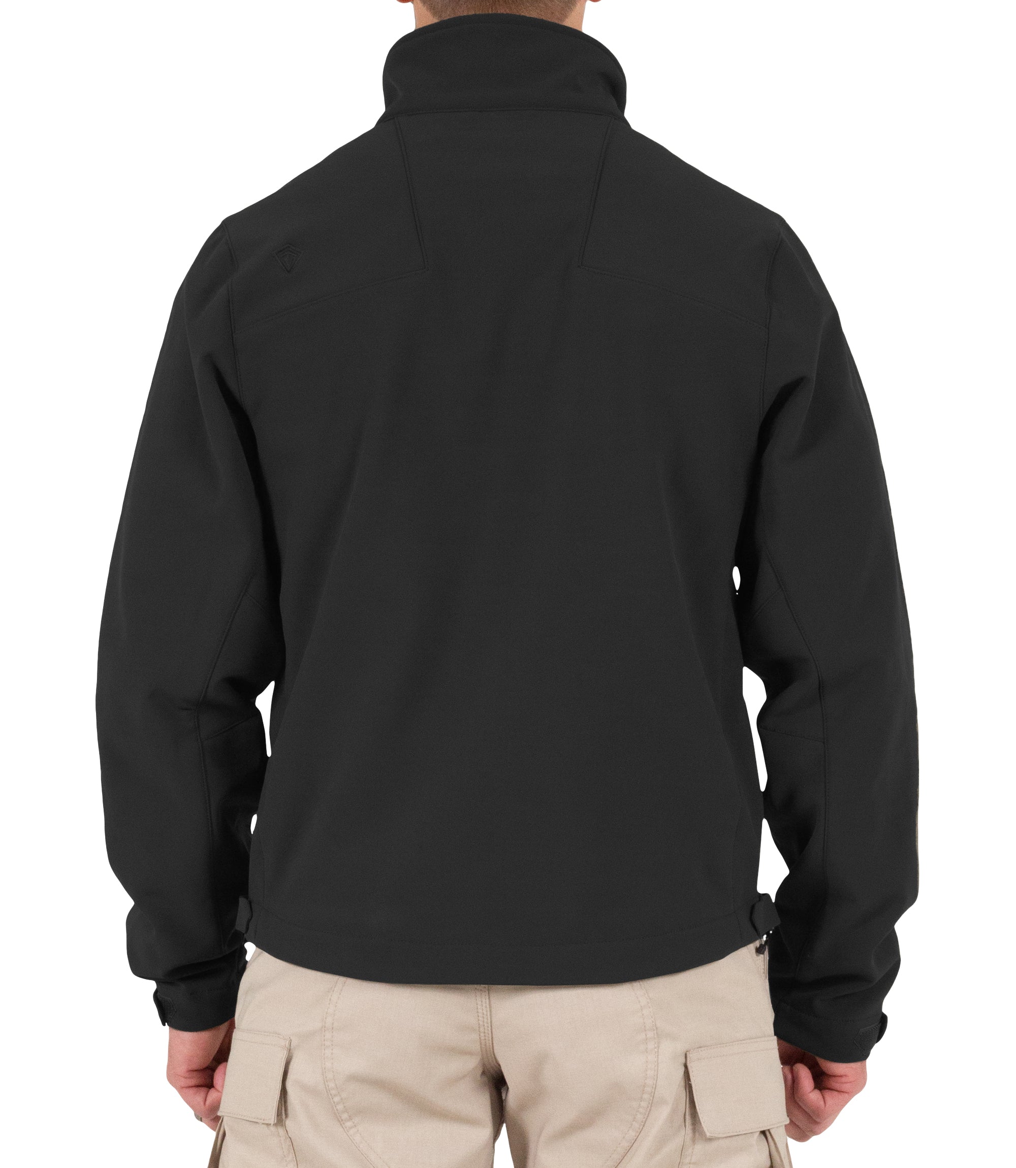 Back of Men's Tactix Softshell Jacket in Black |color_black