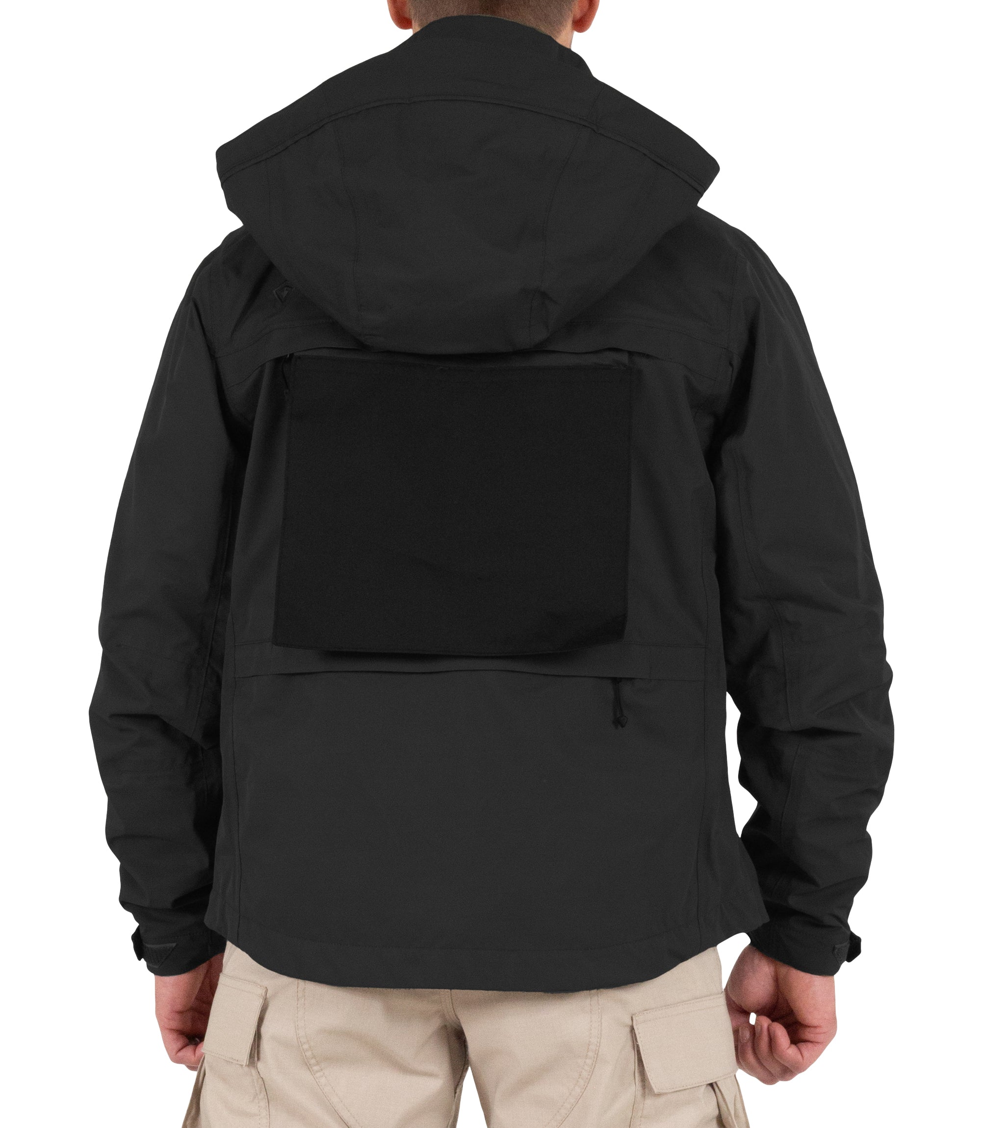 Back Pullout Panel for Men’s Tactix System Jacket in Black |color_black