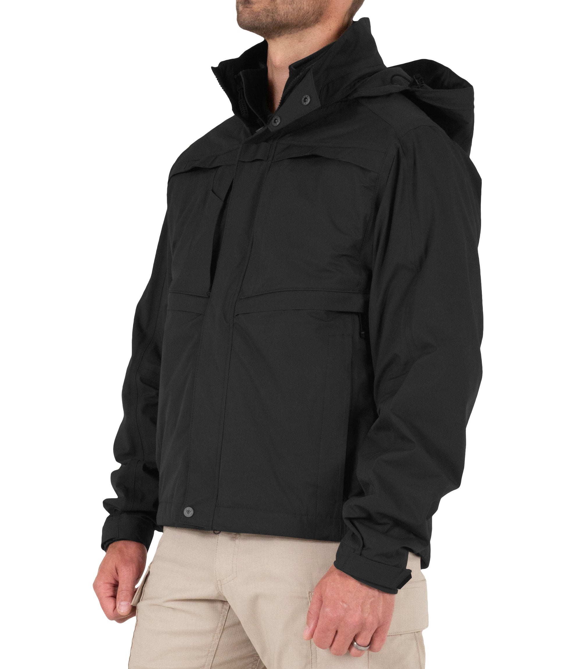 Side of Men’s Tactix System Jacket in Black |color_black