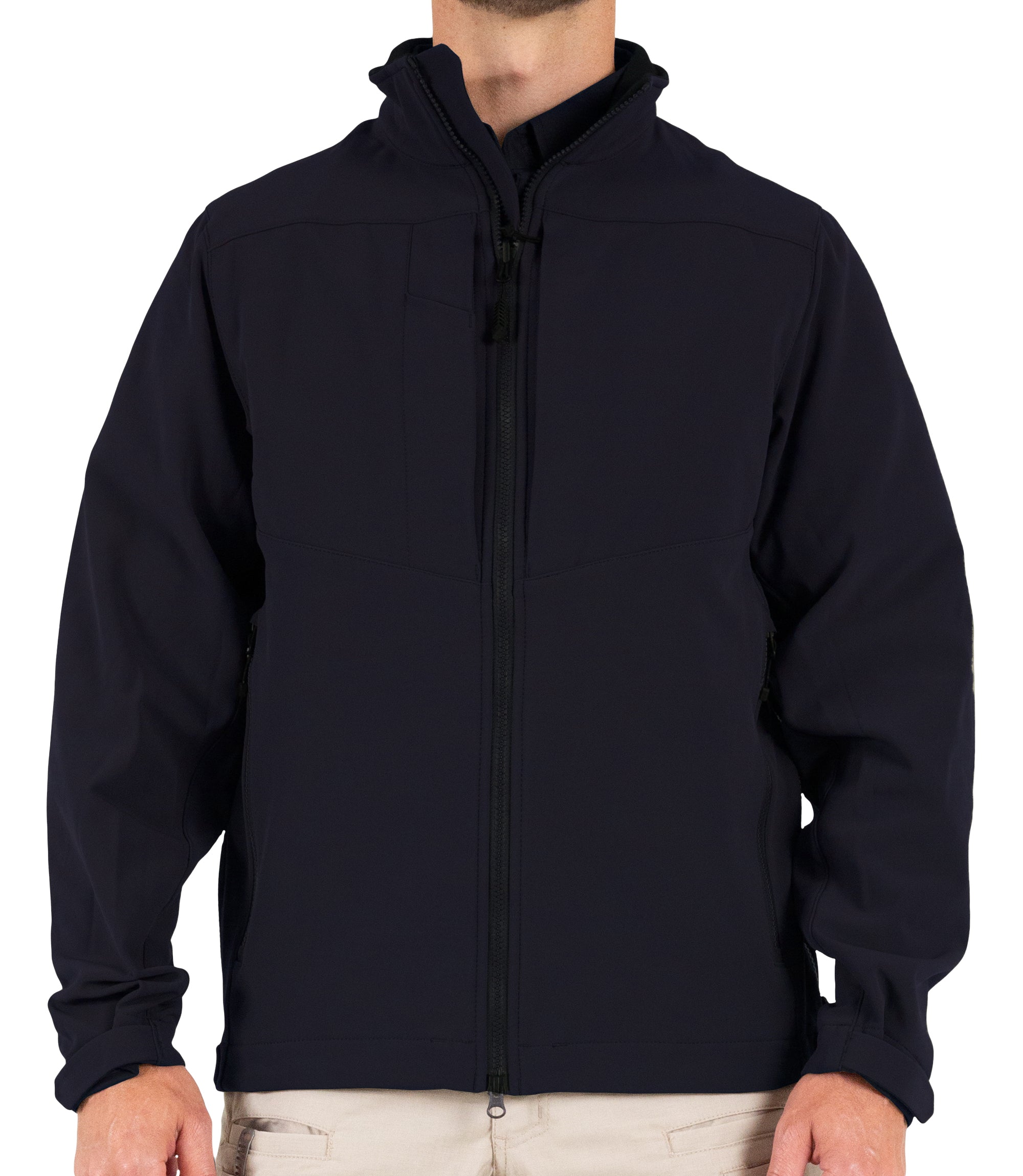 Front of Men’s Tactix Softshell Jacket (Parka Length) in Midnight Navy |color_midnight navy