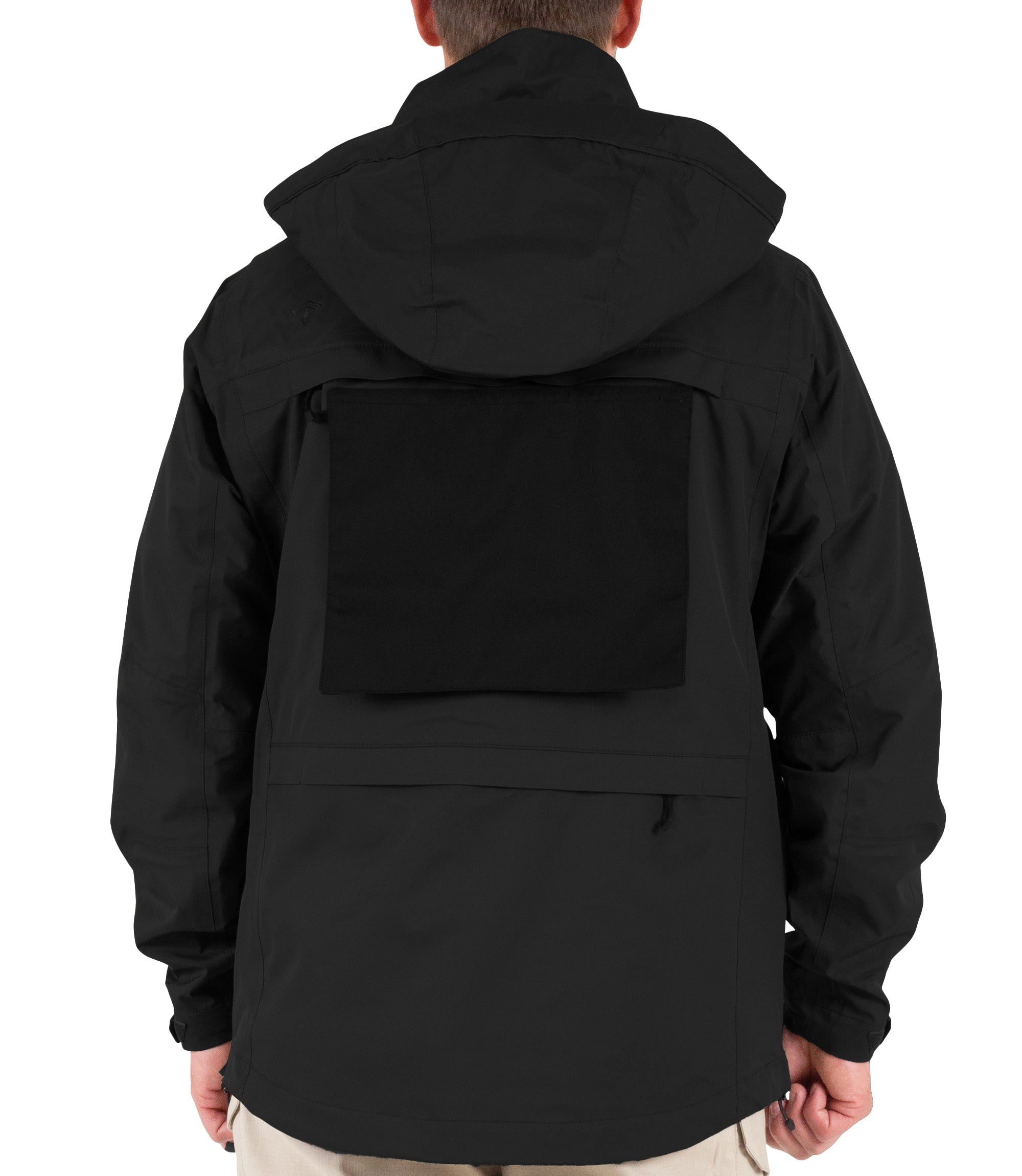 Back View of Pullout Panel for Men’s Tactix System Parka in Black |color_black