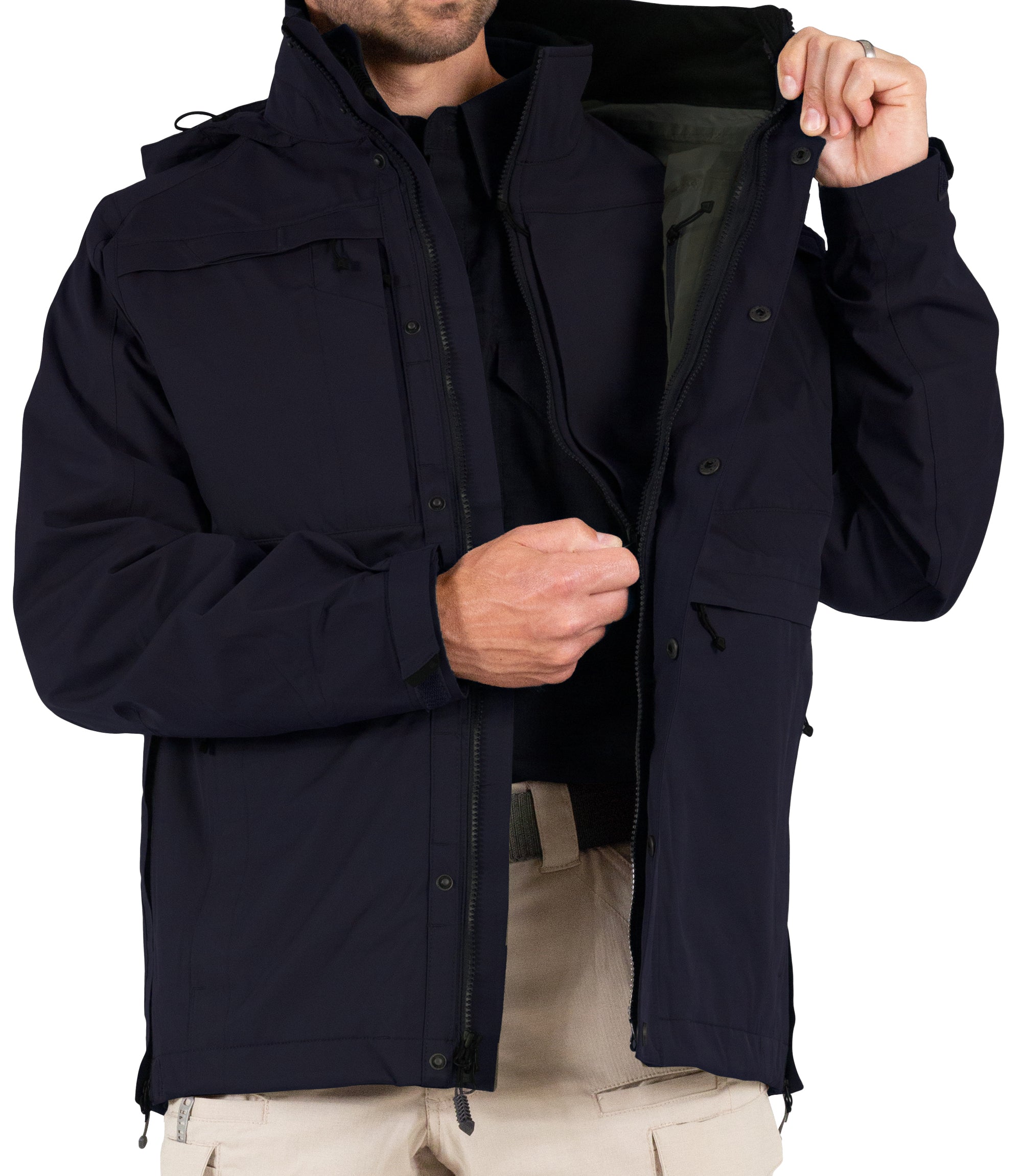 Softshell Jacket Zipper for Men’s Tactix System Parka in Midnight Navy |color_midnight navy