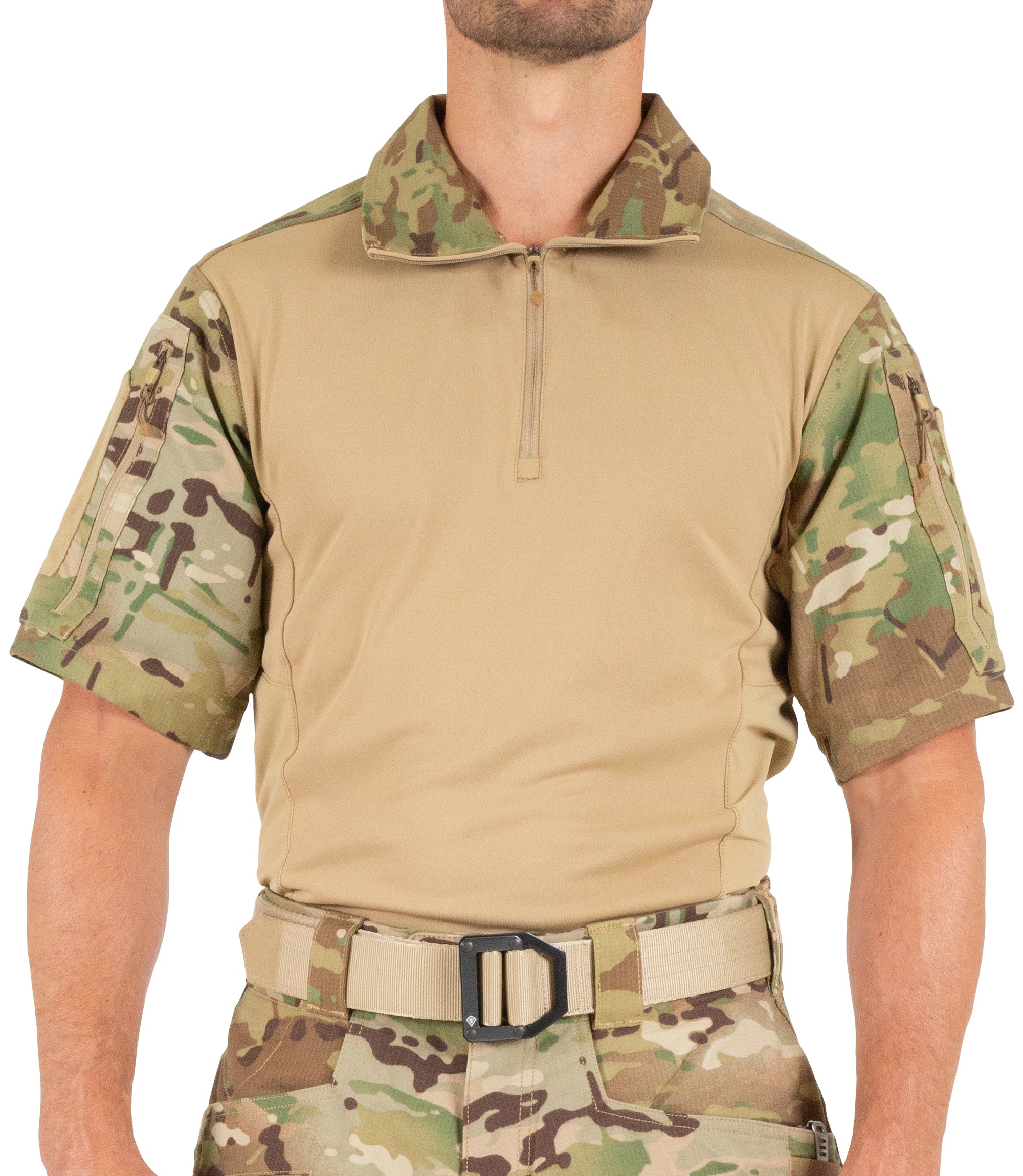 Front of Men's Defender Short Sleeve Shirt in MultiCam® |color_multicam