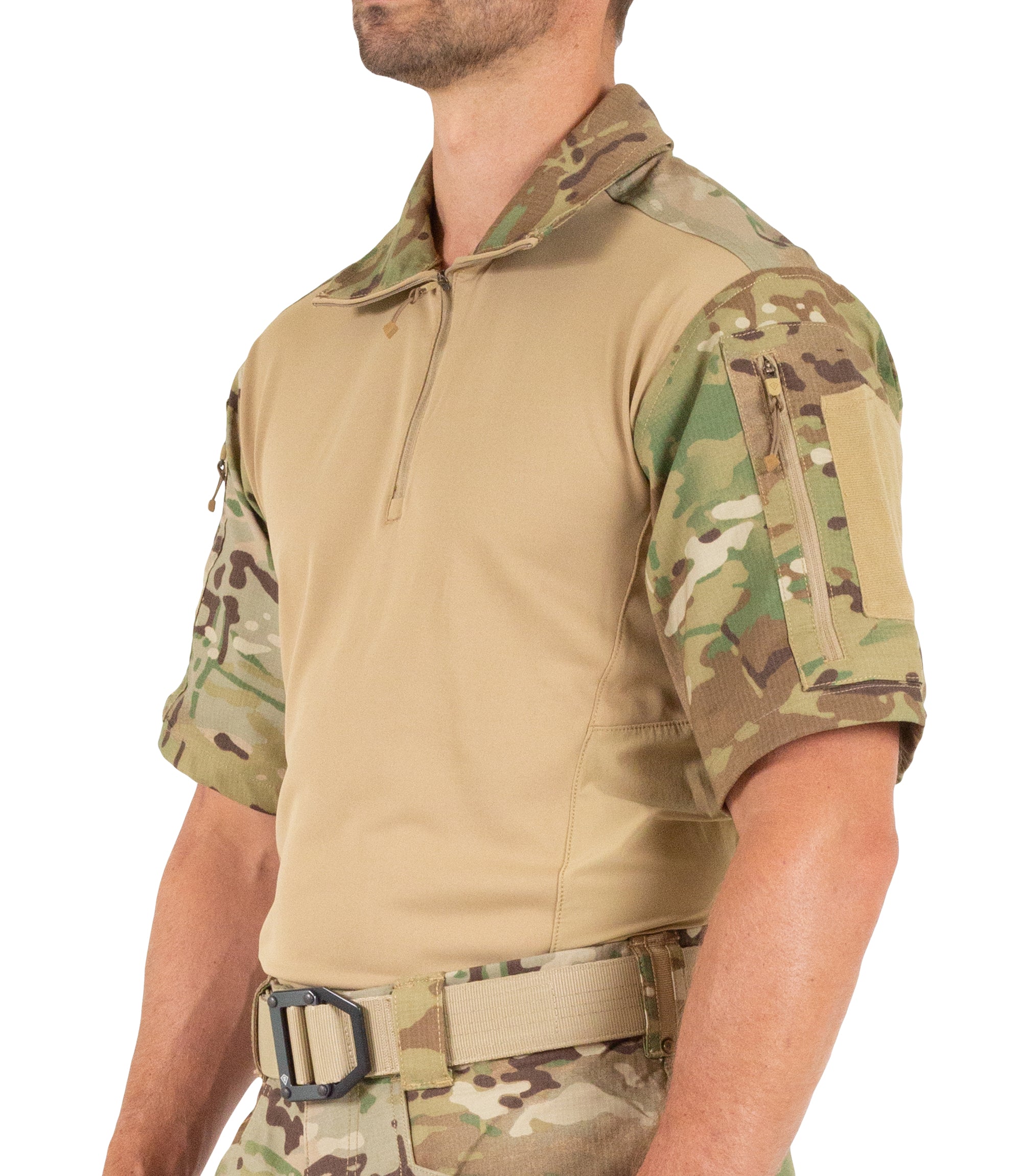 Side of Men's Defender Short Sleeve Shirt in MultiCam® |color_multicam