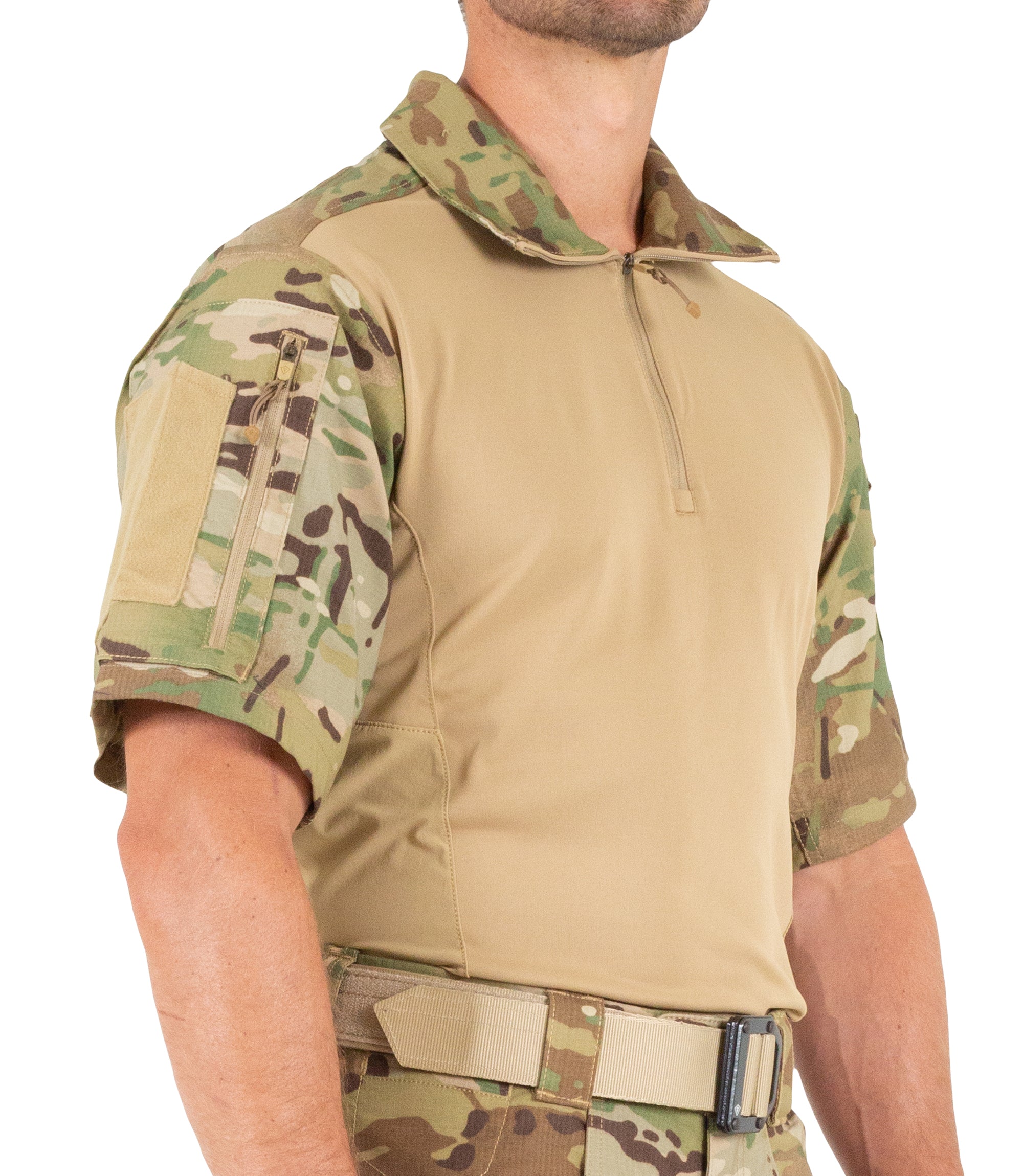 Side of Men's Defender Short Sleeve Shirt in MultiCam® |color_multicam