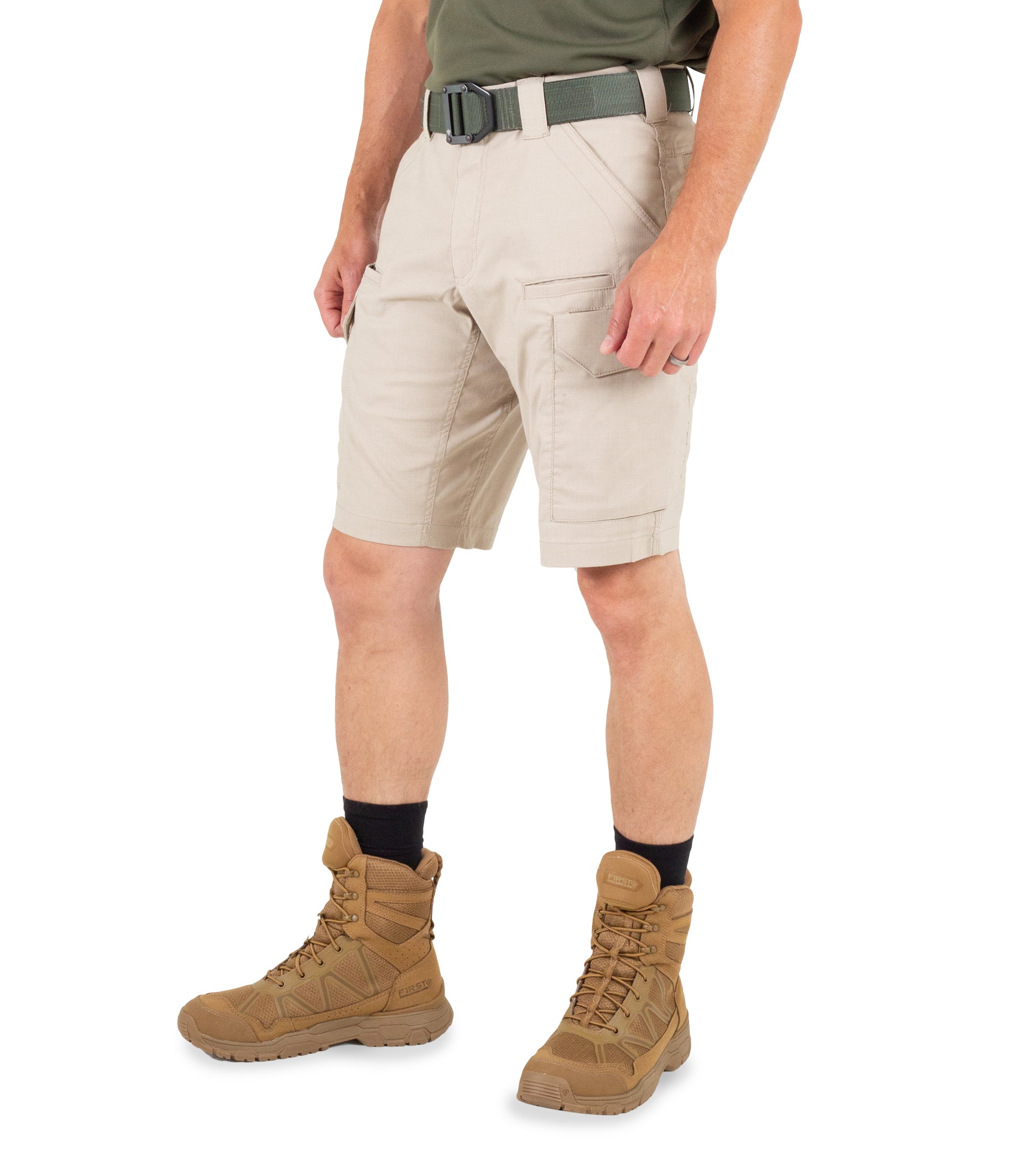 Side of Men's V2 Tactical Short in Khaki|color_khaki