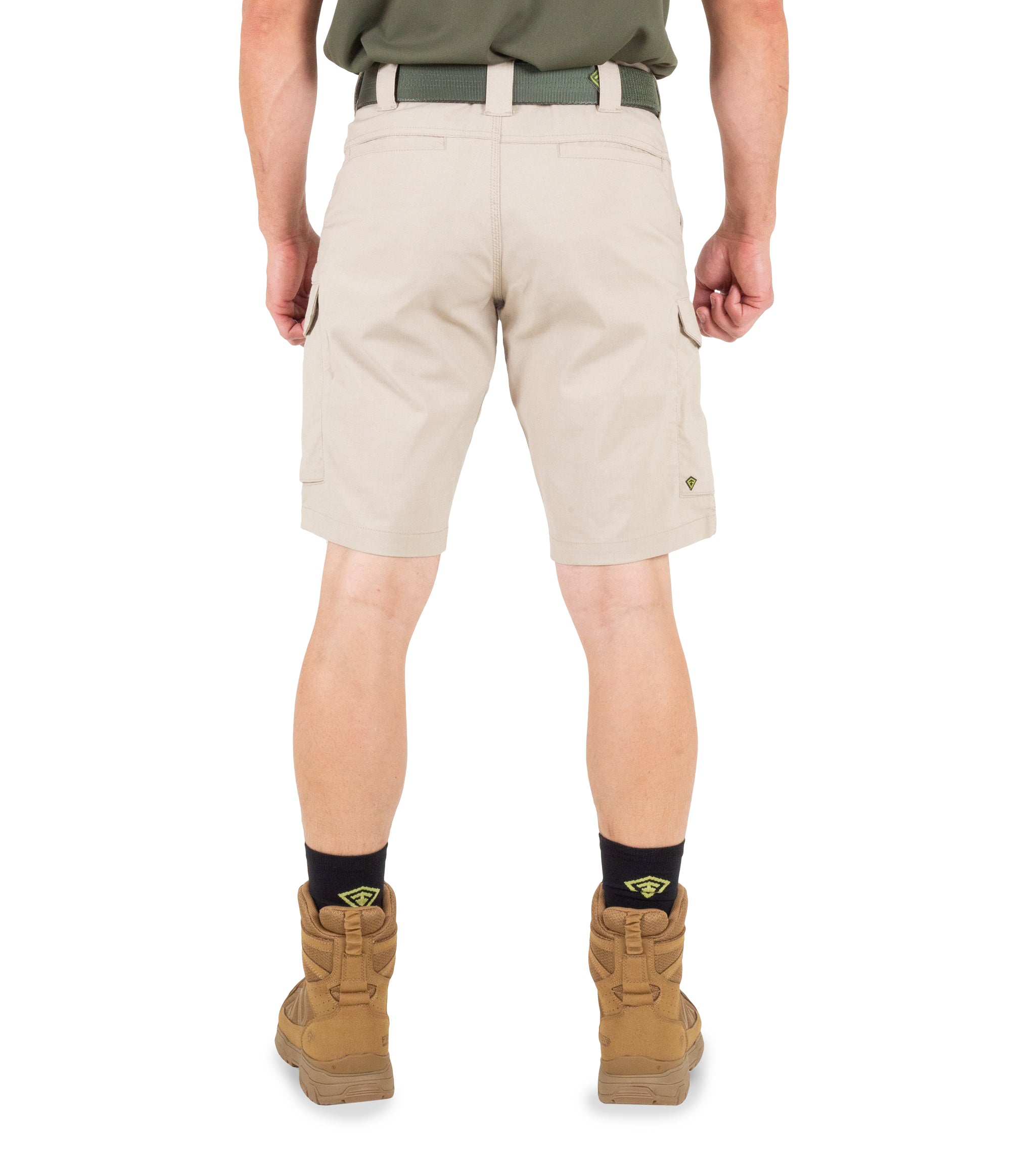 Back of Men's V2 Tactical Short in Khaki|color_khaki