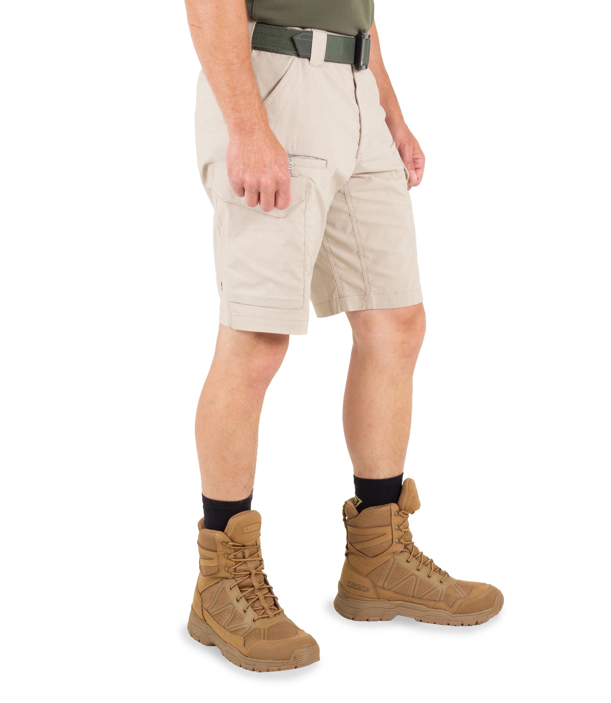 Side of Men's V2 Tactical Short in Khaki|color_khaki