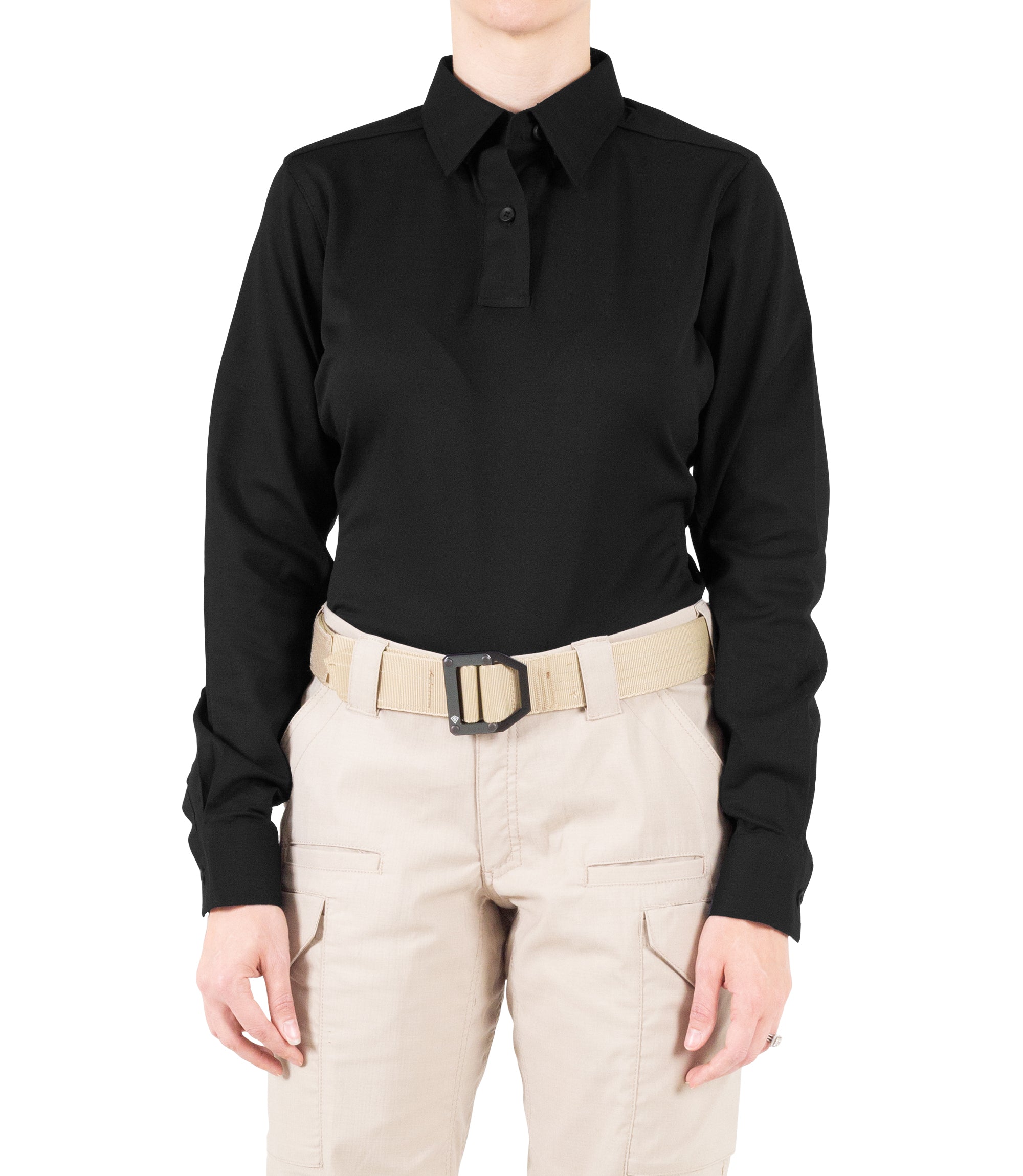 Front of Women's V2 Pro Performance Shirt in Black |color_black