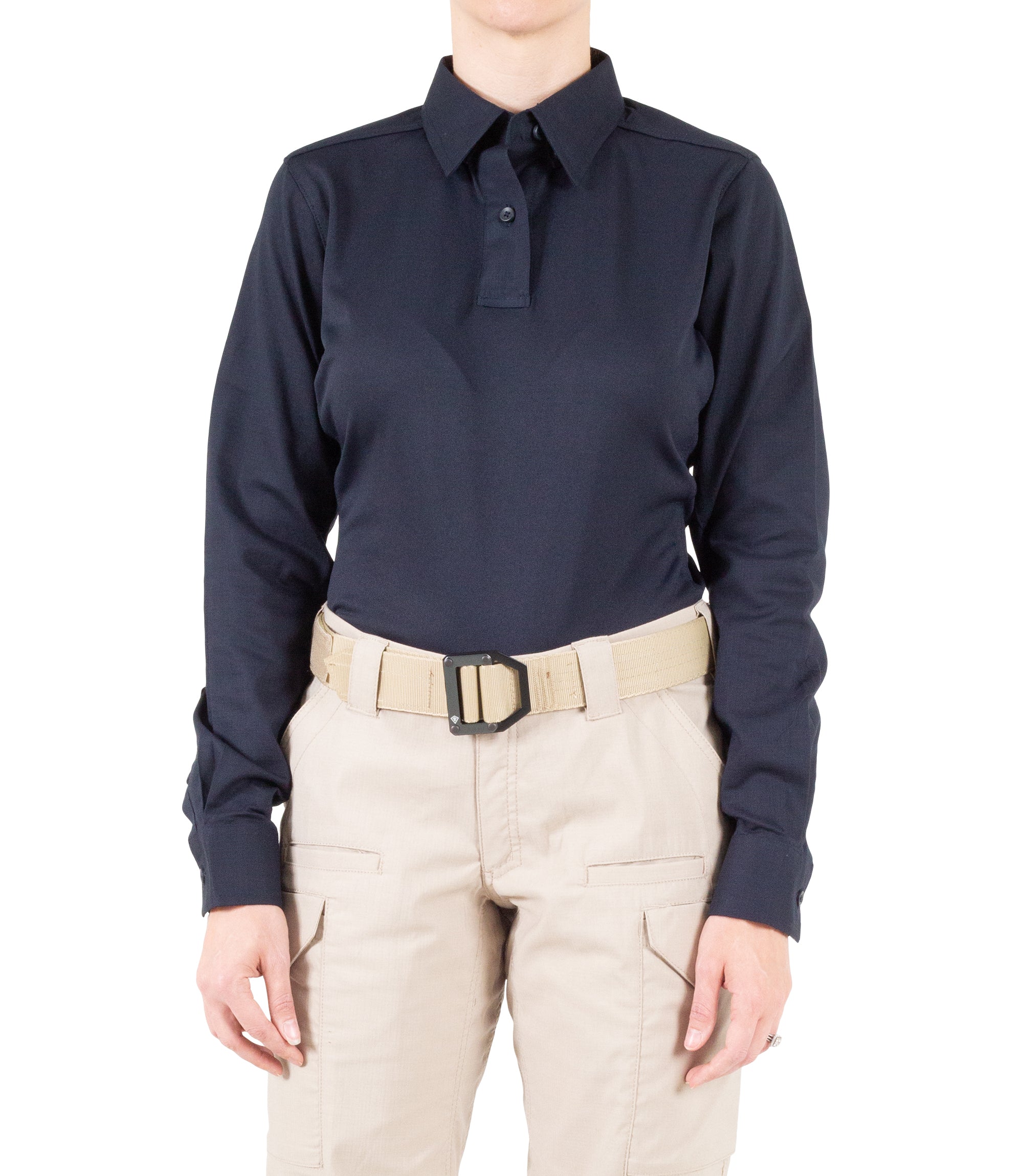 Front of Women's V2 Pro Performance Shirt in Midnight Navy |color_midnight navy