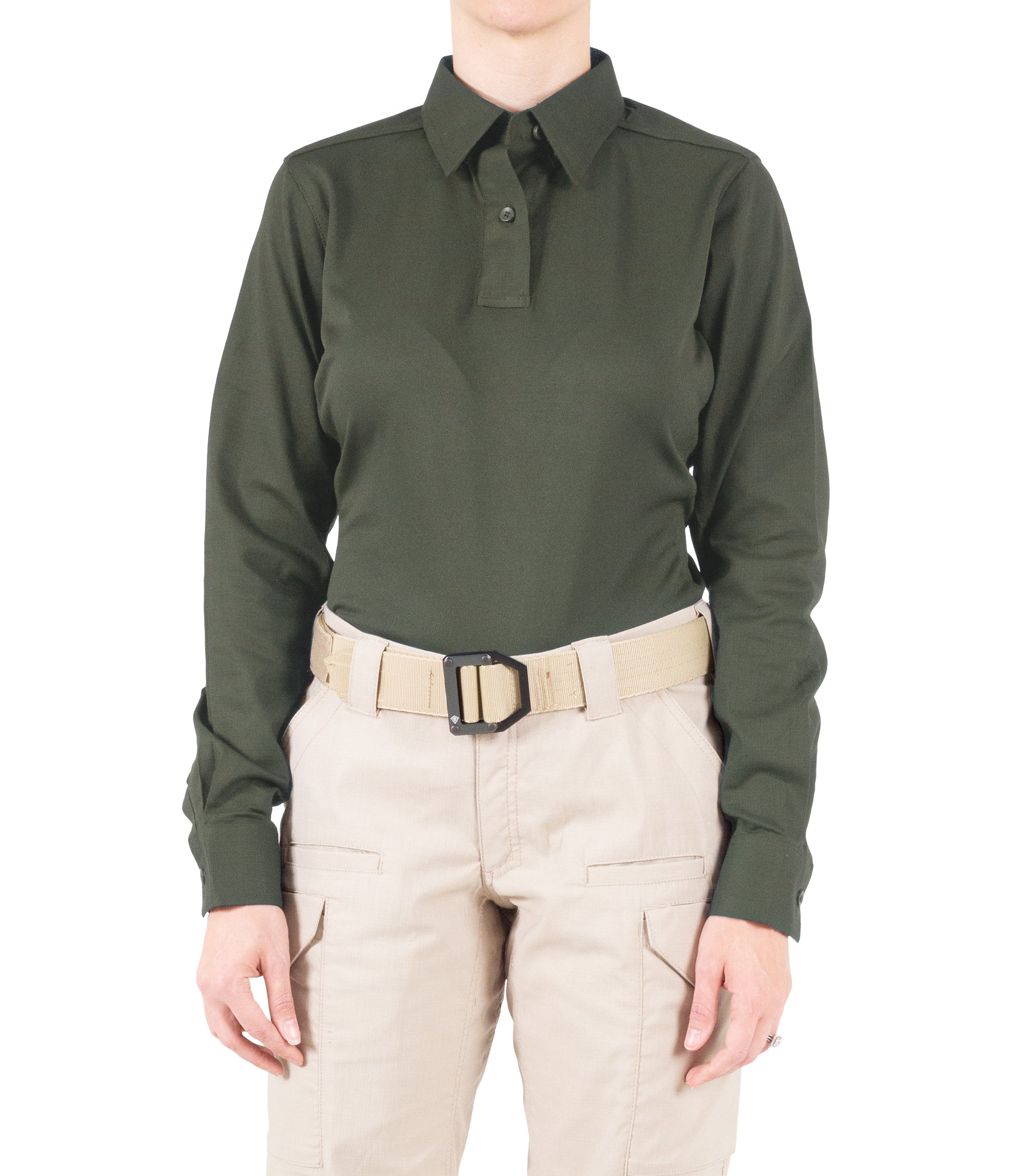 Front of Women's V2 Pro Performance Shirt in OD Green |color_od green