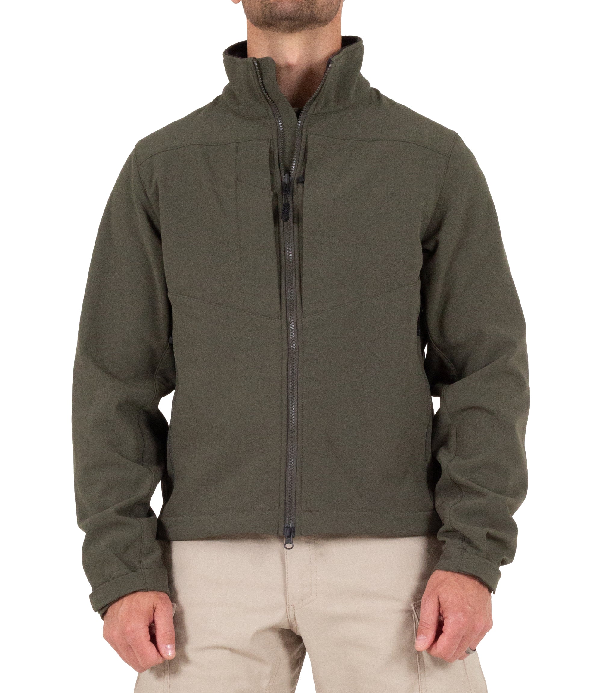 Front of Men's Tactix Softshell Jacket in OD Green |color_od green