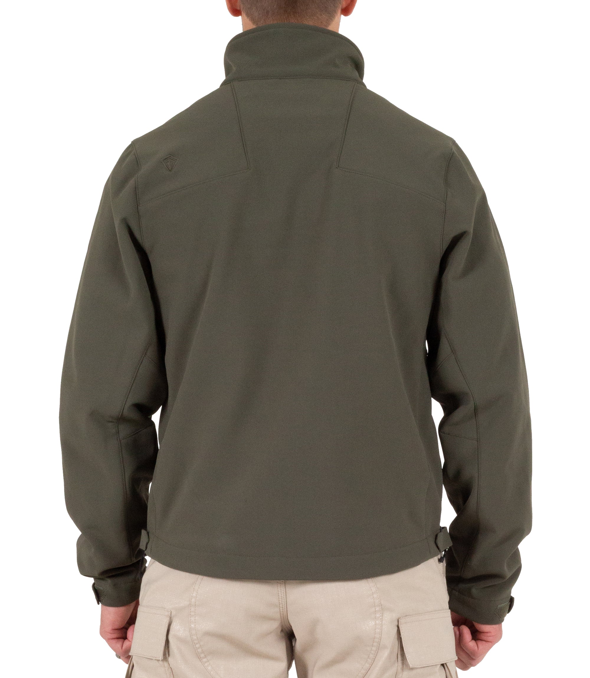 Back of Men's Tactix Softshell Jacket in OD Green |color_od green
