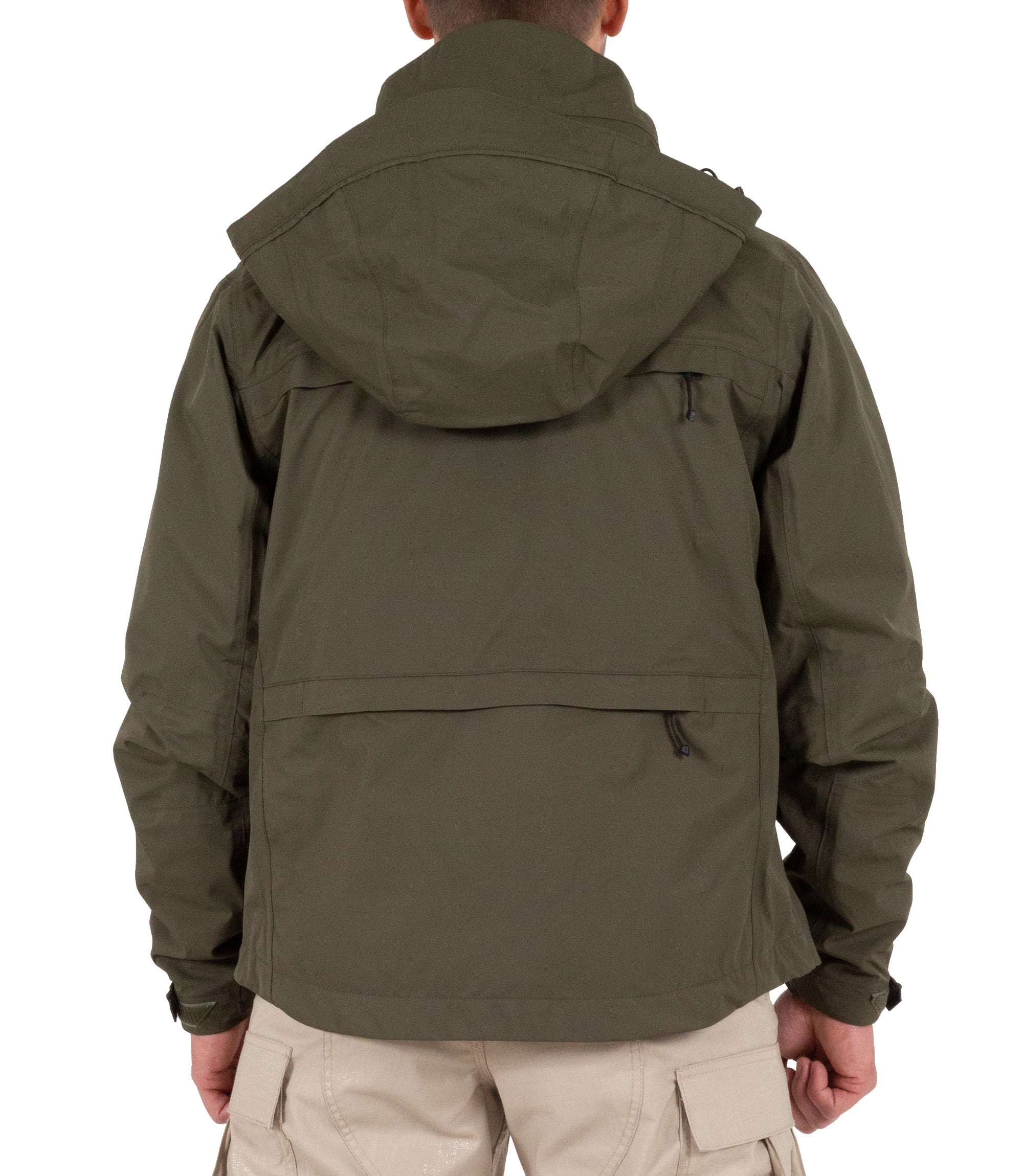 Back of Men’s Tactix System Jacket in OD Green |color_od green