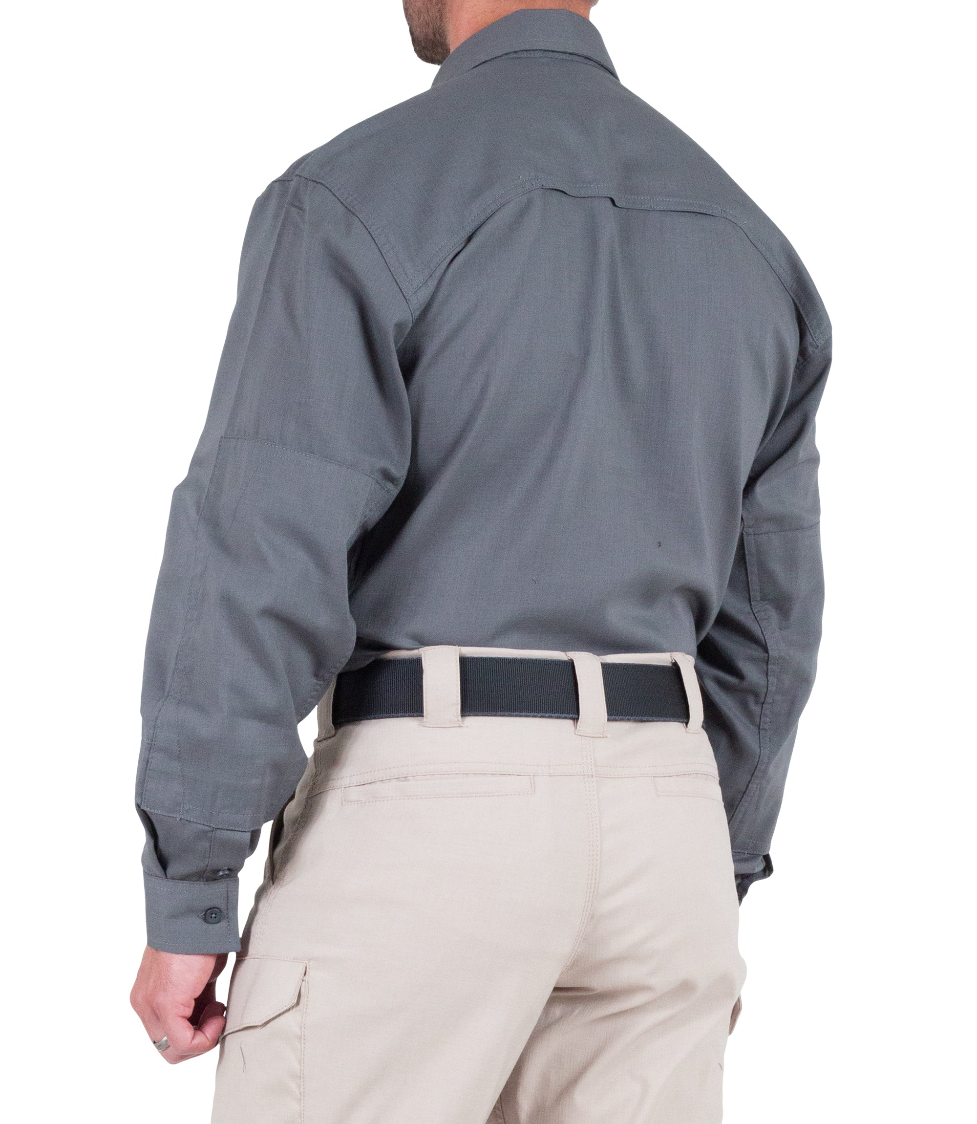 Side of Men's V2 Tactical Long Sleeve Shirt in Wolf Grey |color_wolf grey