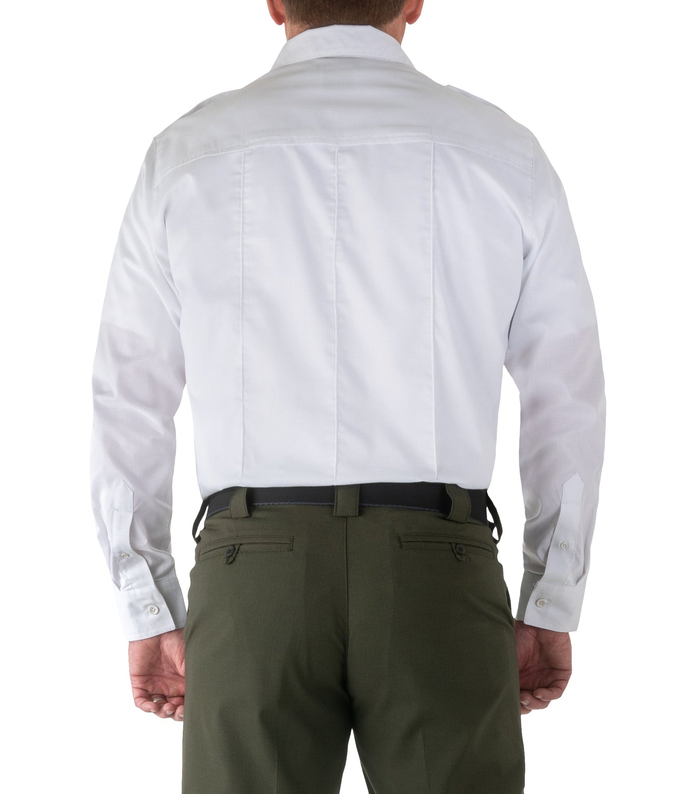 Back of Men's Pro Duty Uniform Shirt in White