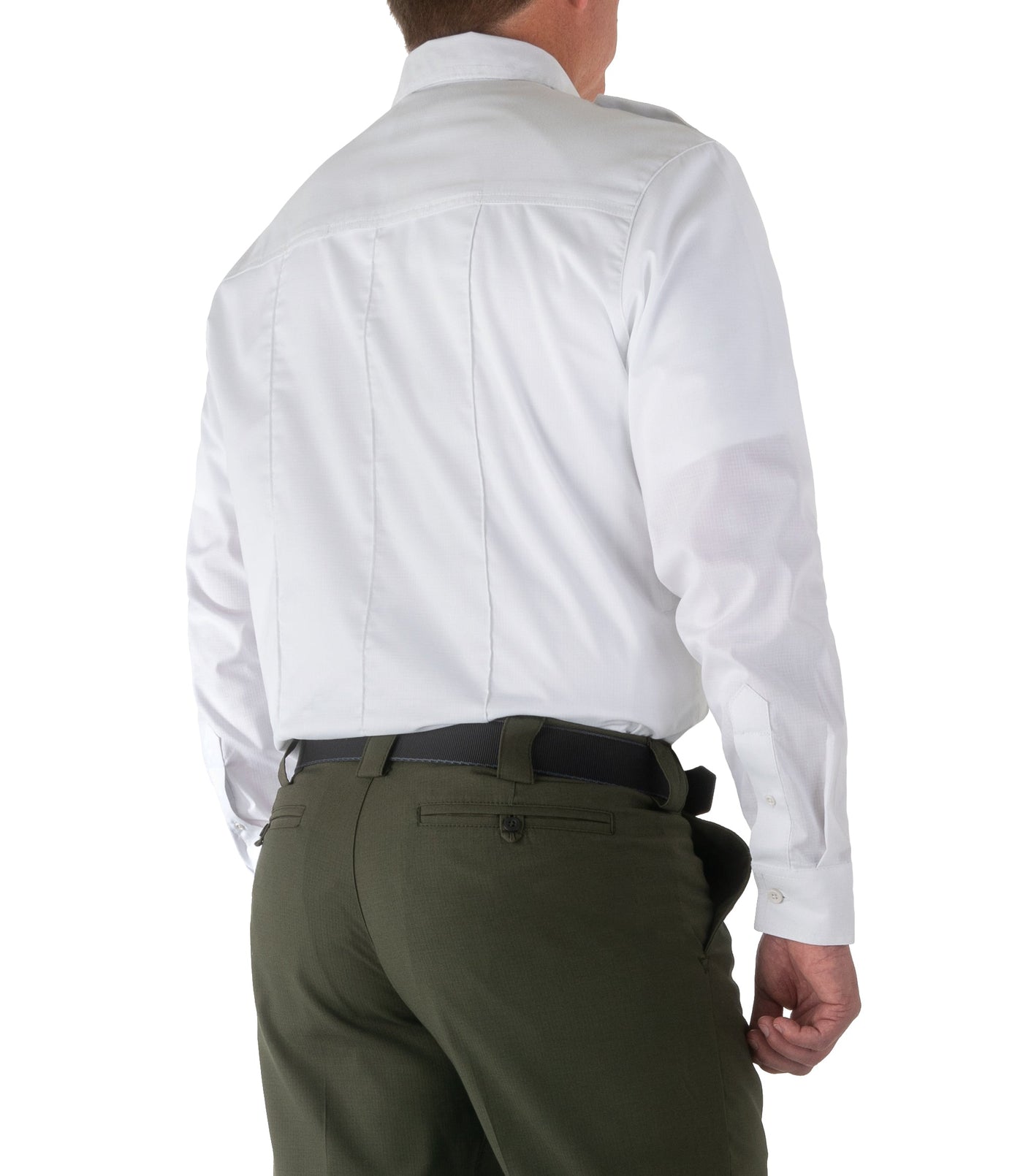 Side of Men's Pro Duty Uniform Shirt in White