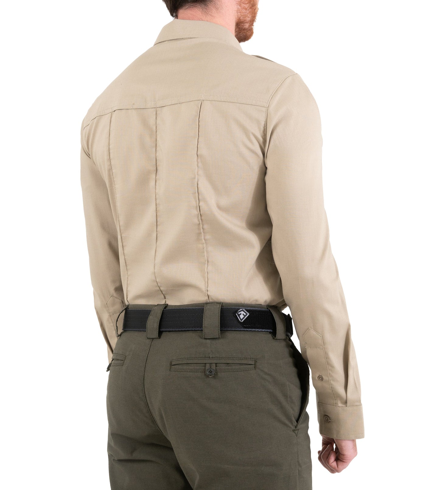 Side of Men's Pro Duty Uniform Shirt in Silver Tan