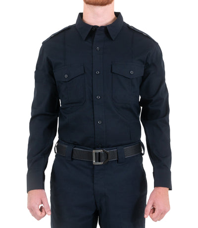 Front of Men's Pro Duty Uniform Shirt in Midnight Navy