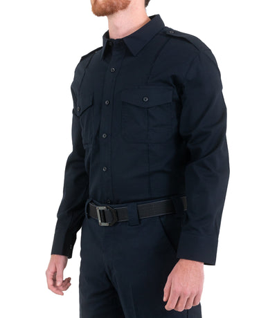 Side of Men's Pro Duty Uniform Shirt in Midnight Navy