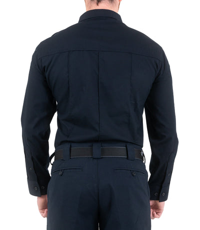 Back of Men's Pro Duty Uniform Shirt in Midnight Navy
