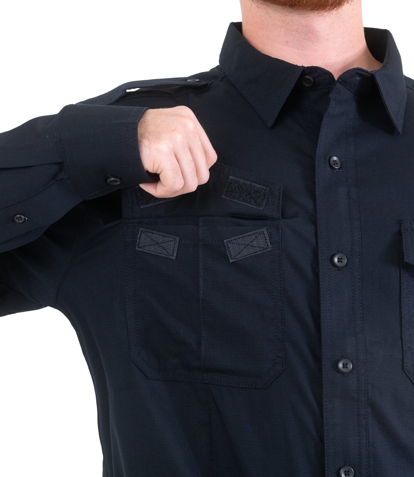 Pocket of Men's Pro Duty Uniform Shirt in Midnight Navy