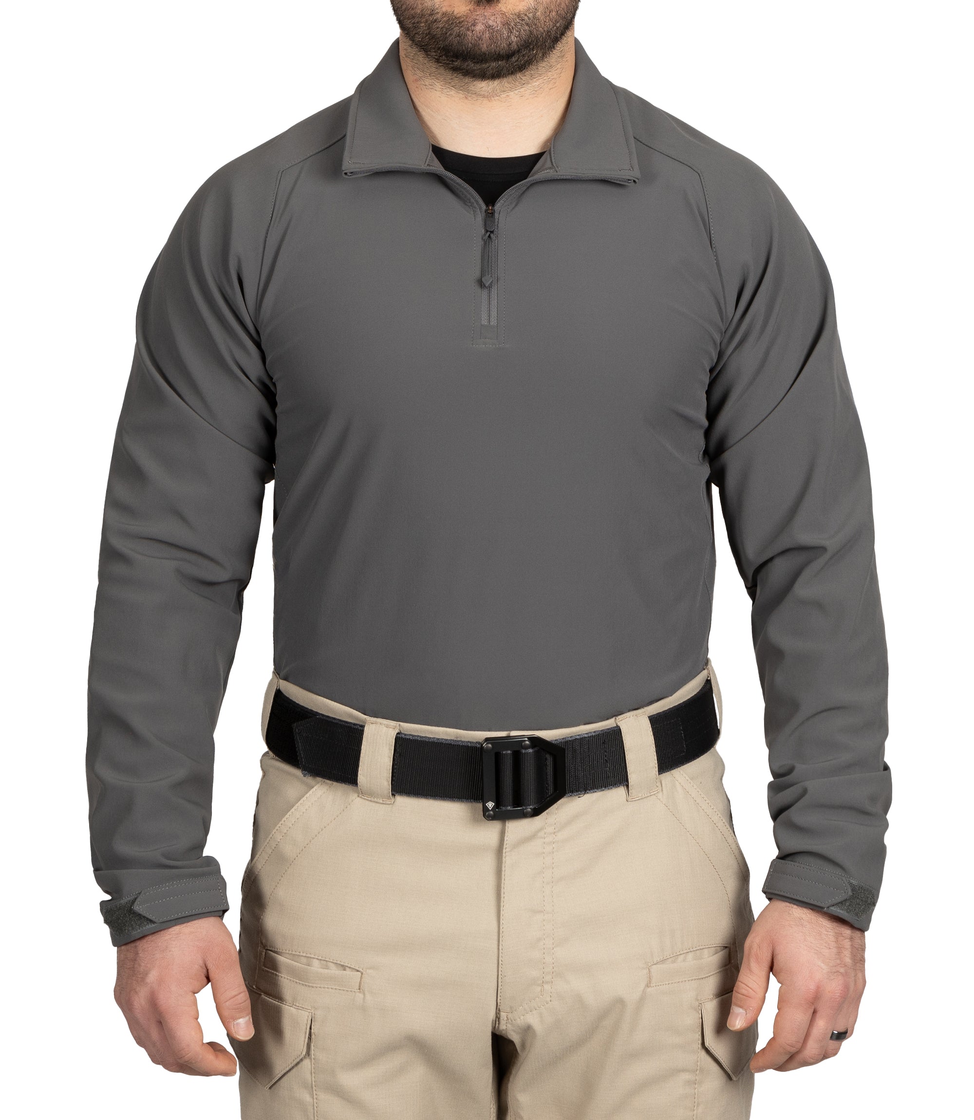 Front of Men's Pro Duty Pullover in Wolf Grey |color_wolf grey