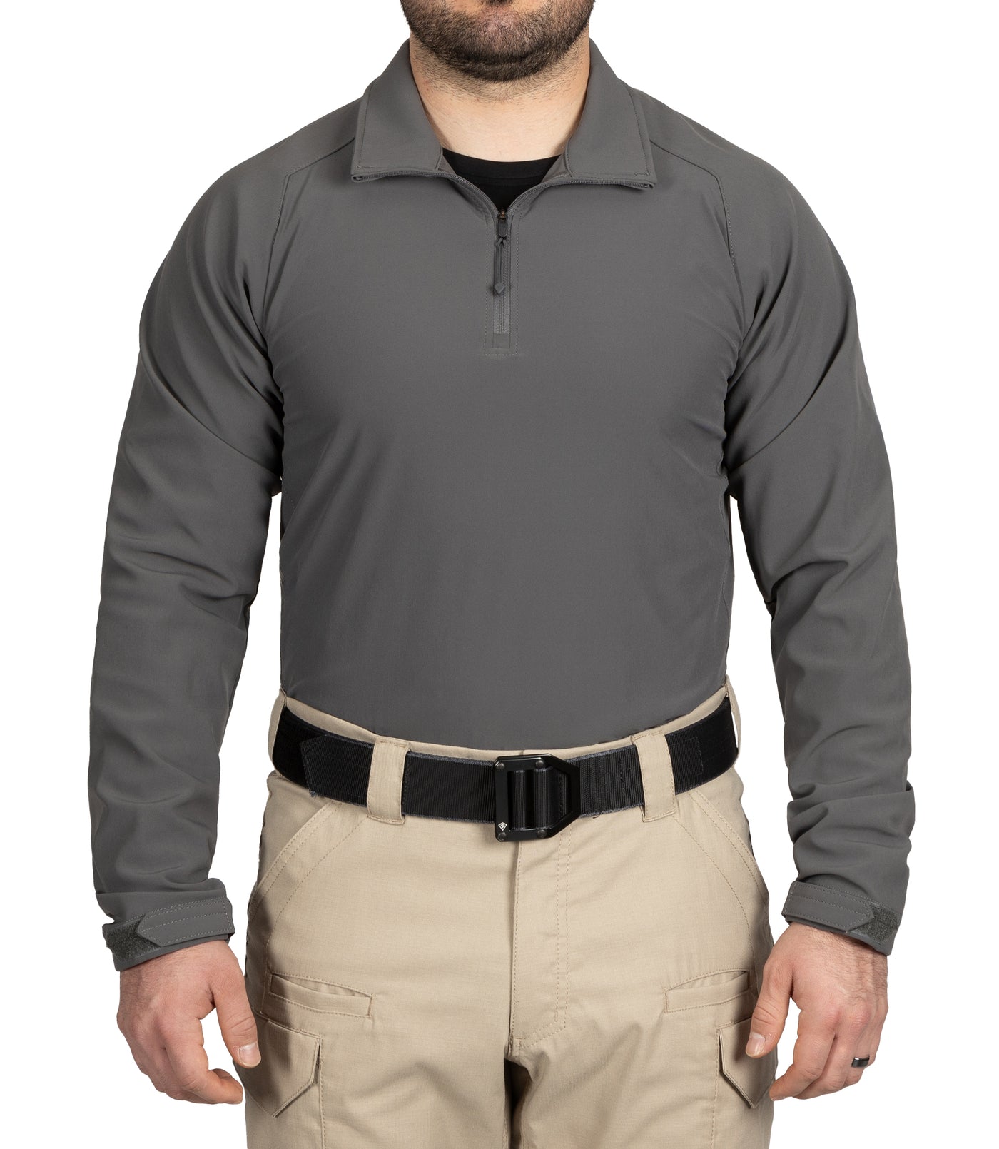 Front of Men's Pro Duty Pullover in Wolf Grey