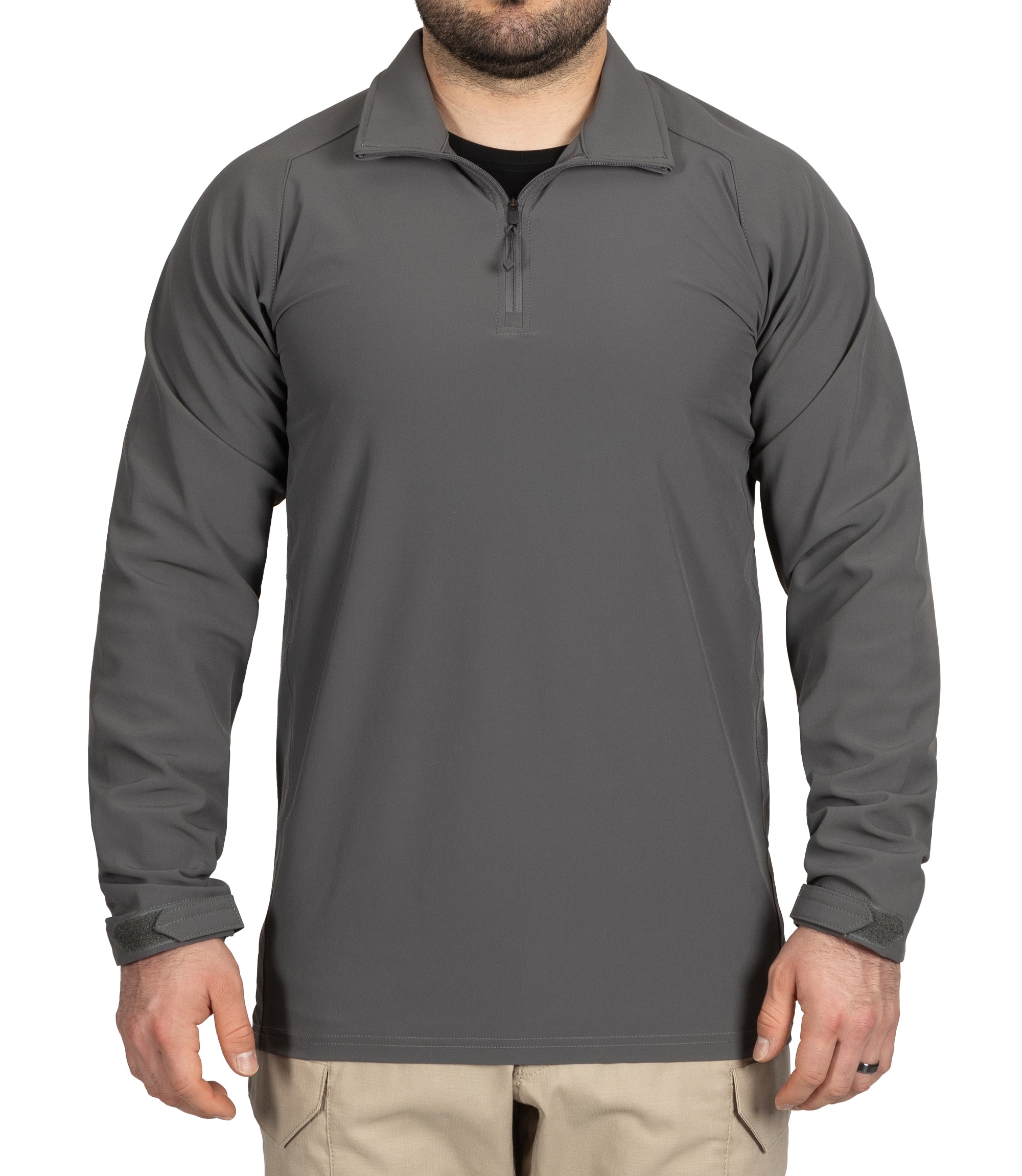 Front of Men's Pro Duty Pullover in Wolf Grey |color_wolf grey