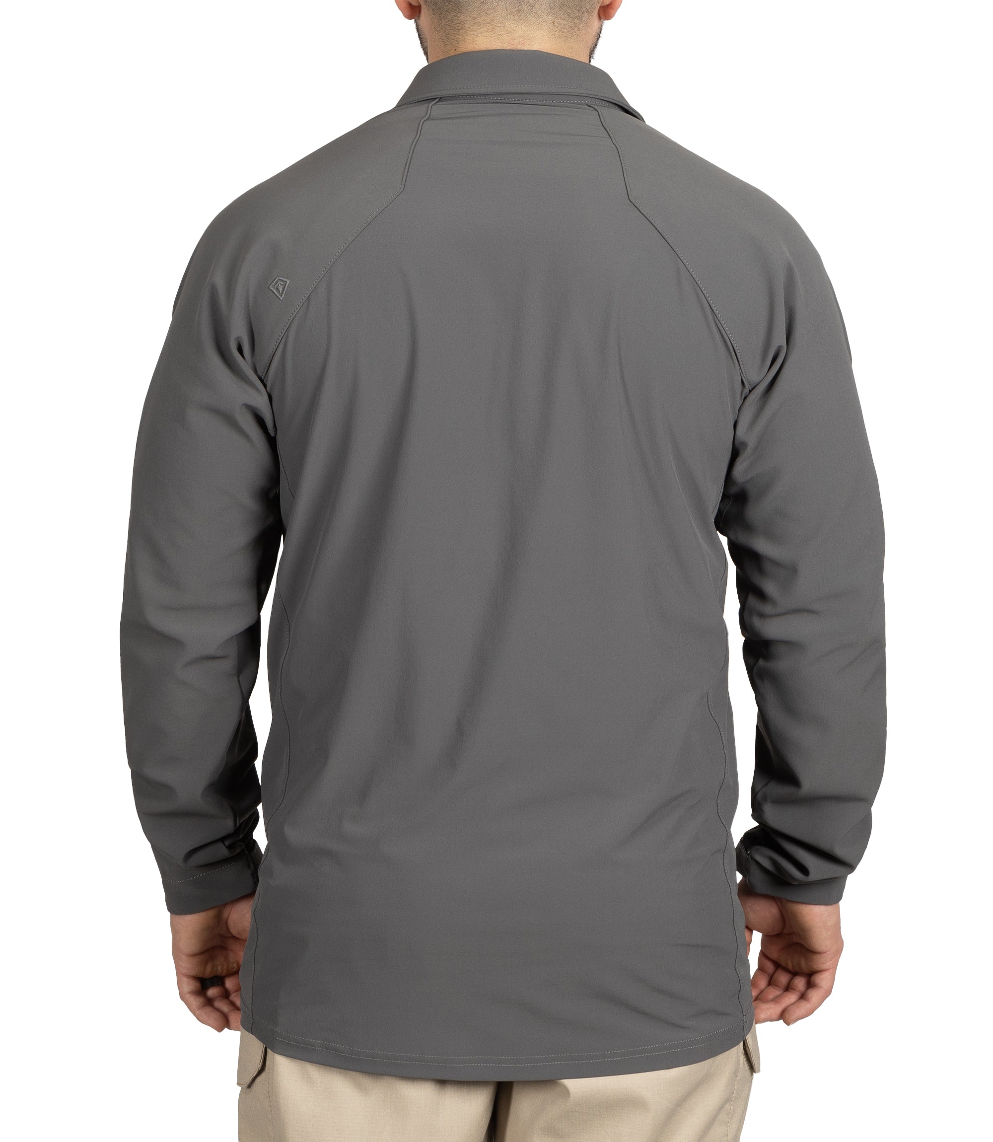 Back of Men's Pro Duty Pullover in Wolf Grey |color_wolf grey
