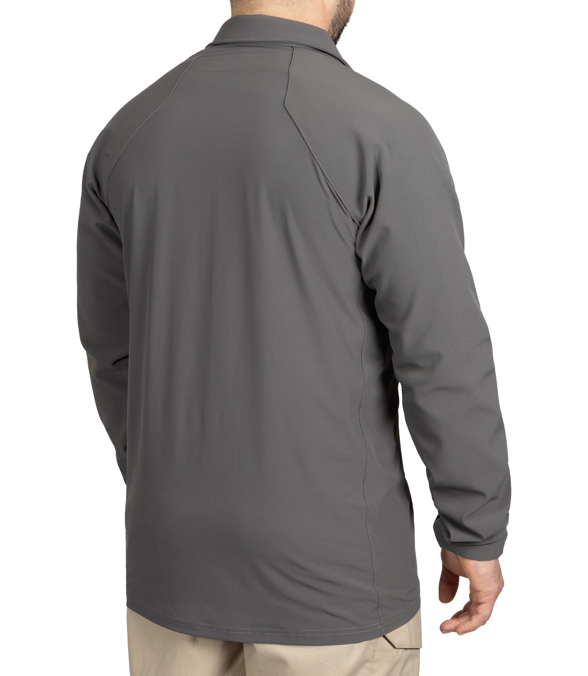 Back of Men's Pro Duty Pullover in Wolf Grey |color_wolf grey