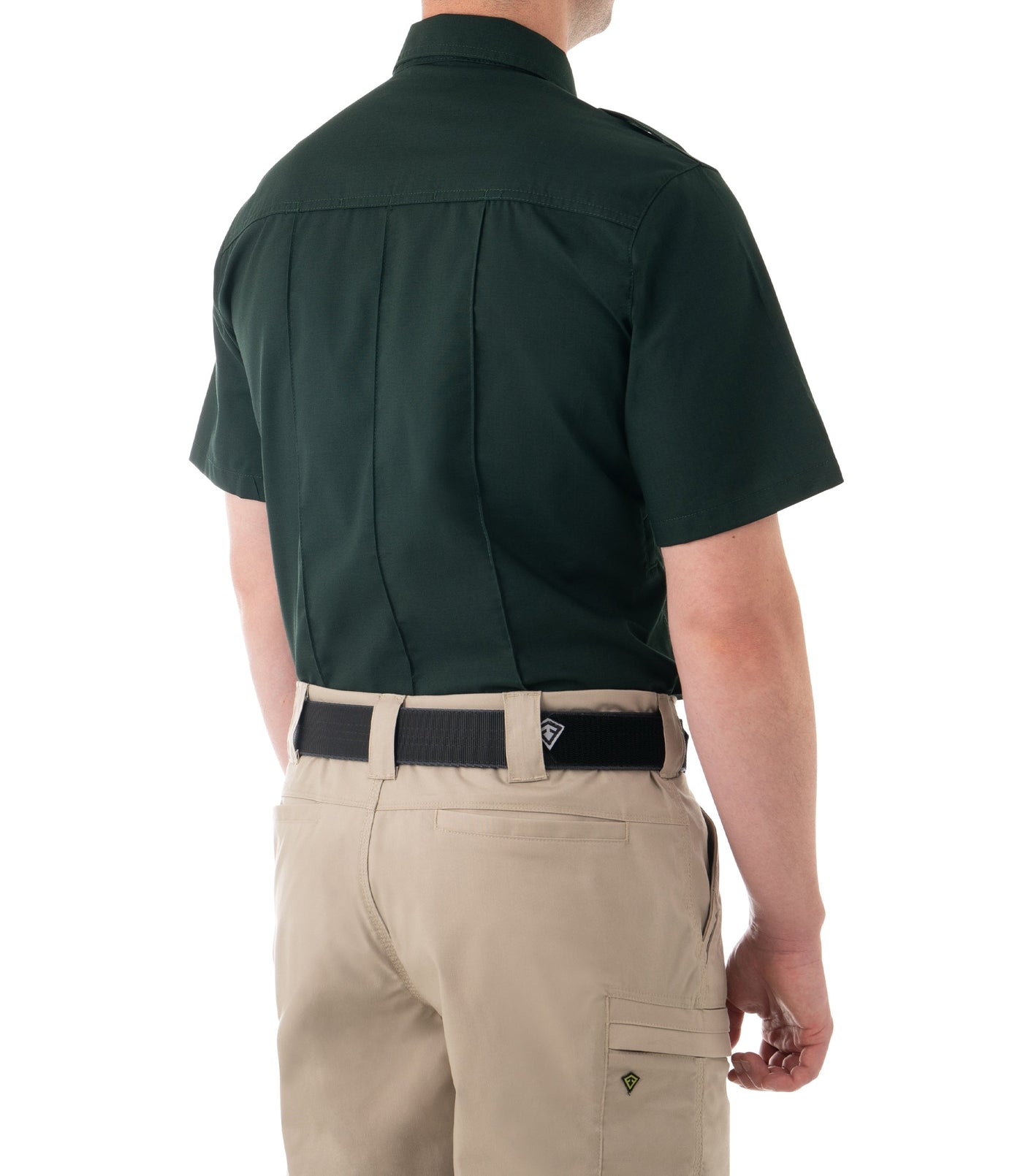 Side of Men's Pro Duty Uniform Short Sleeve Shirt in Spruce Green