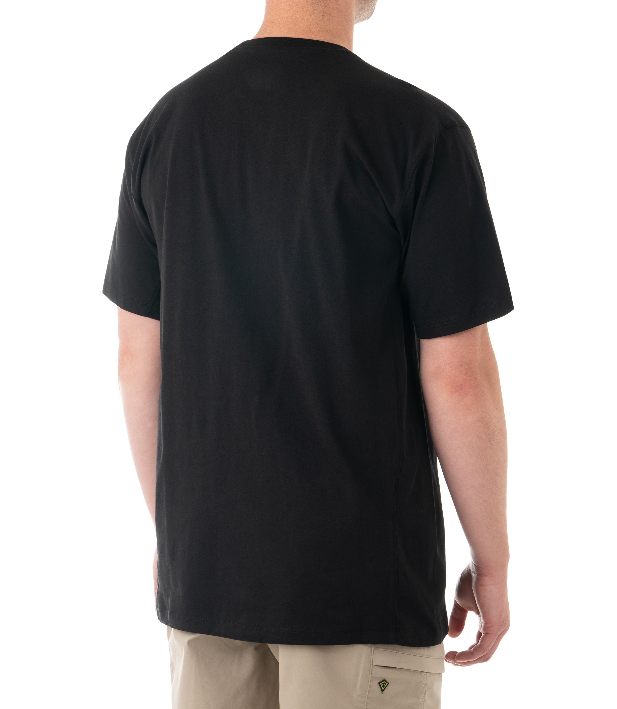 Side of Men's Tactix Cotton T-Shirt in Black |color_black