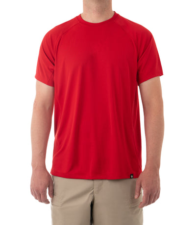 Front of Men's Performance Short Sleeve T-Shirt in Red
