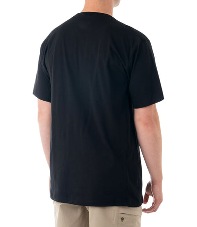 Side of Men's Tactix Series Cotton Short Sleeve T-Shirt with Pen Pocket in Midnight Navy