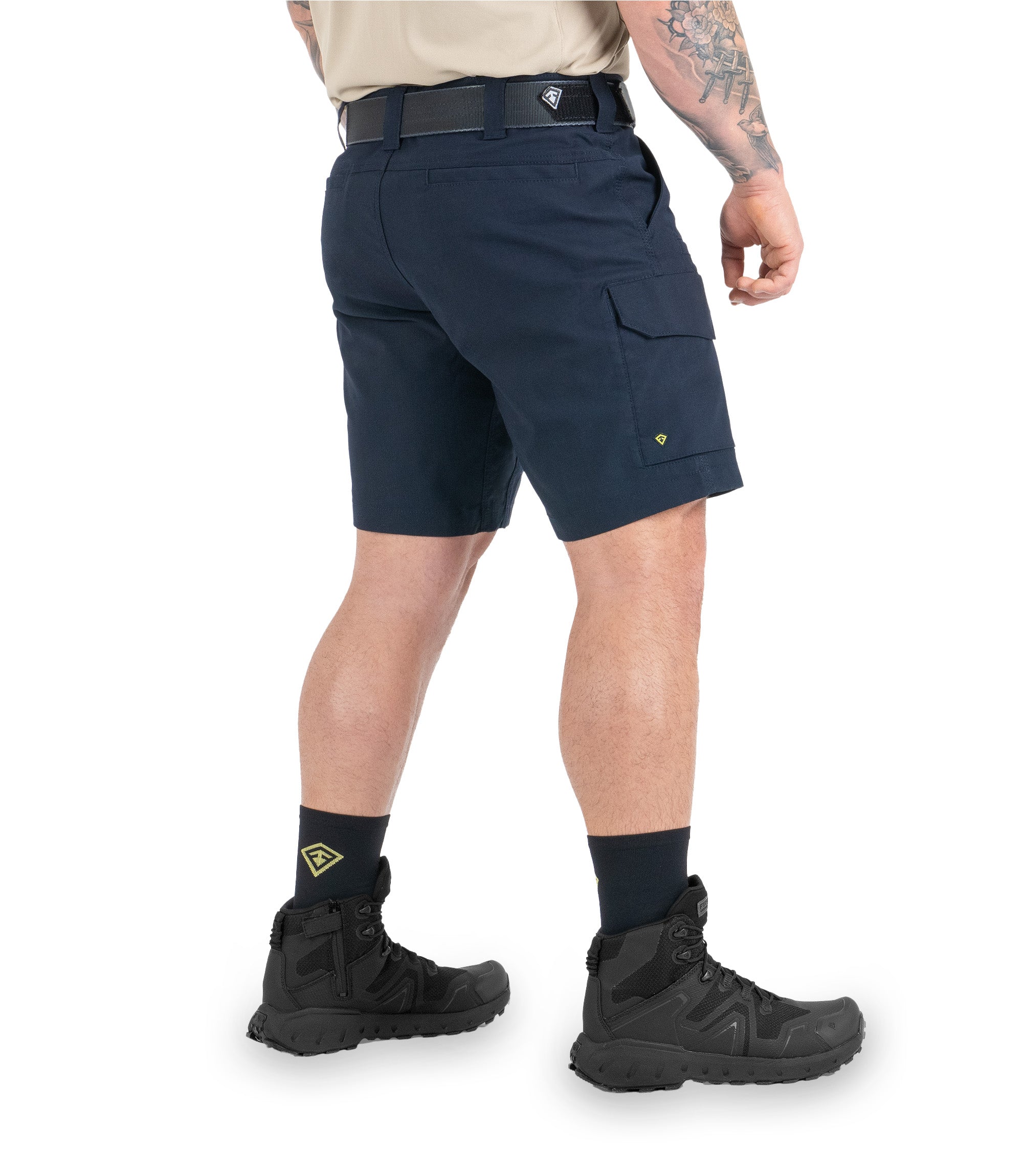 Right 1/4 back side view of Men's V2 Tactical Short in Midnight Navy|color_midnight navy