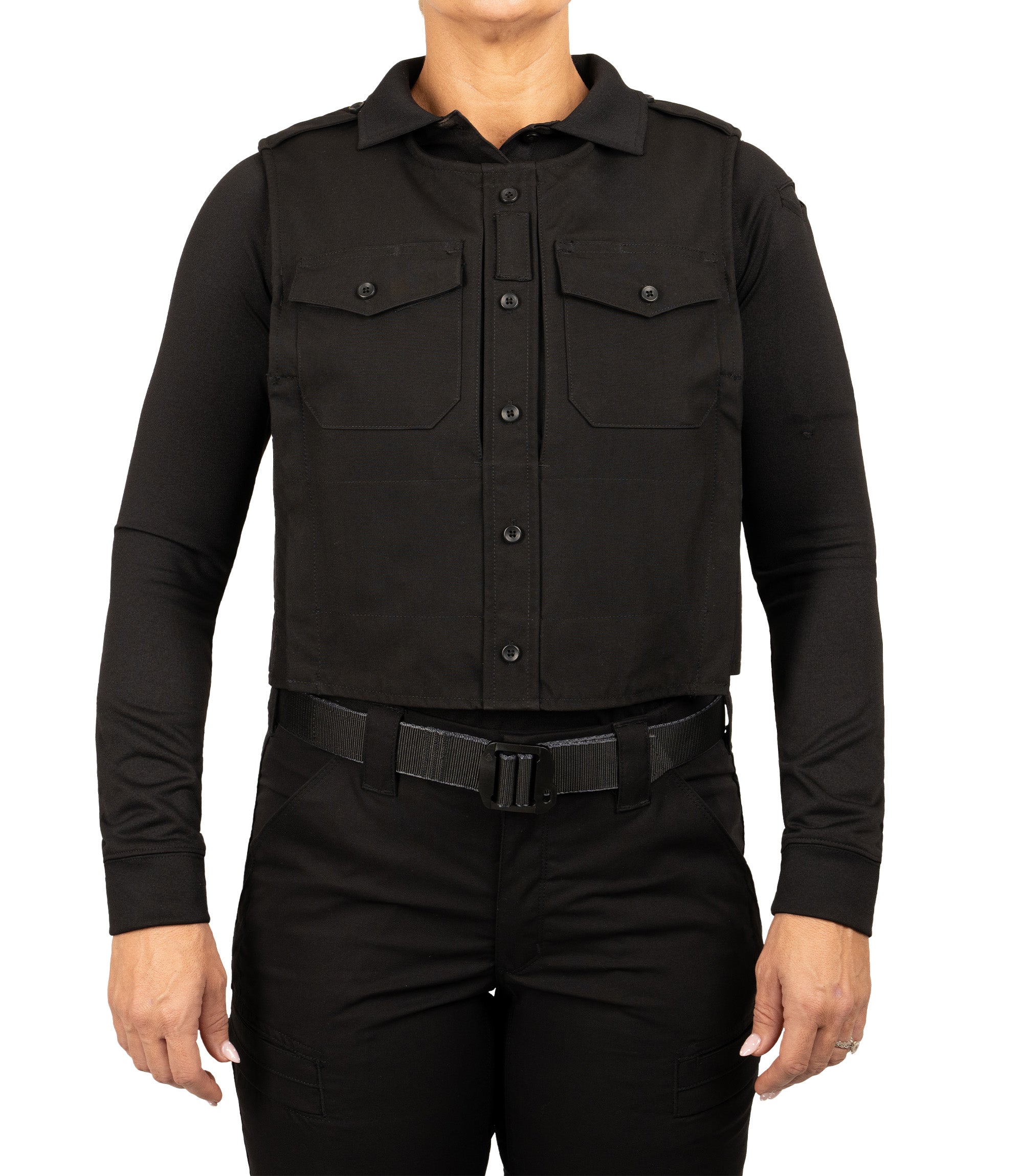 Front View of Pro Duty Armor Cover in color black|color_black