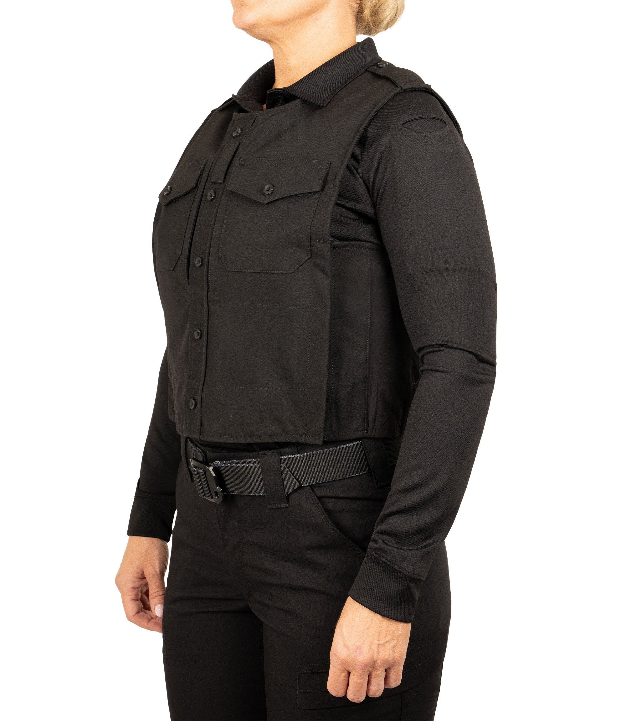 Front quarter angle view of Pro Duty Armor Cover in color black|color_black