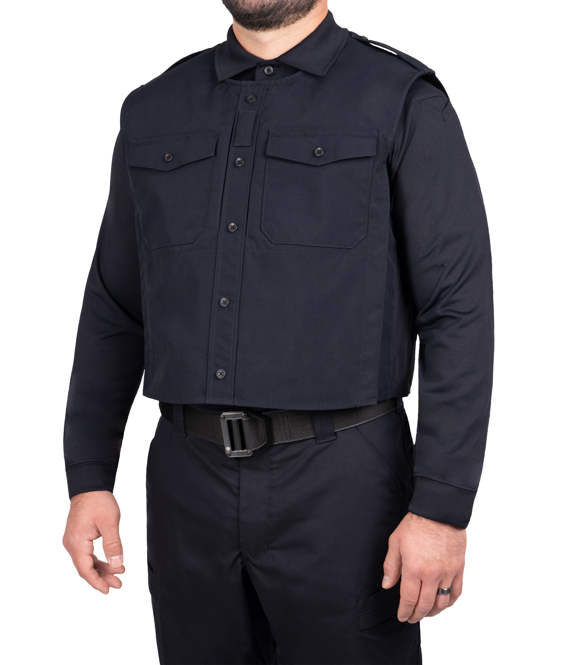 Front quarter angle view of Pro Duty Armor Cover in color midnight navy|color_midnight navy