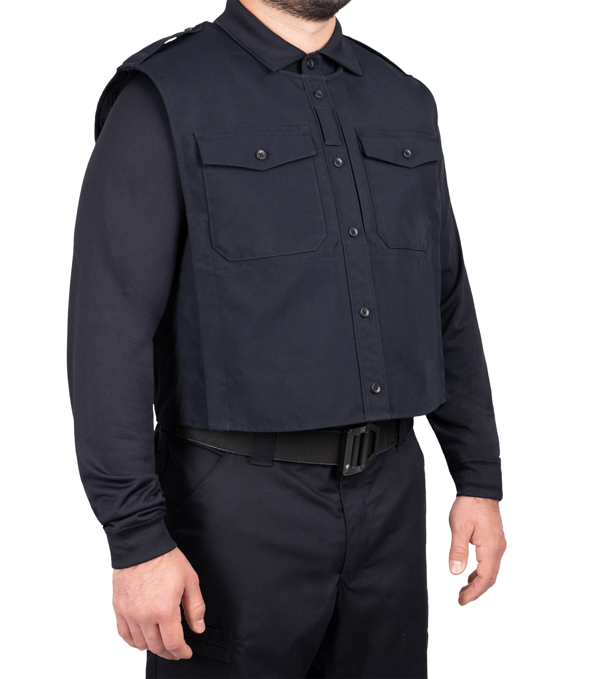 Front quarter angle view of Pro Duty Armor Cover in color midnight navy|color_midnight navy