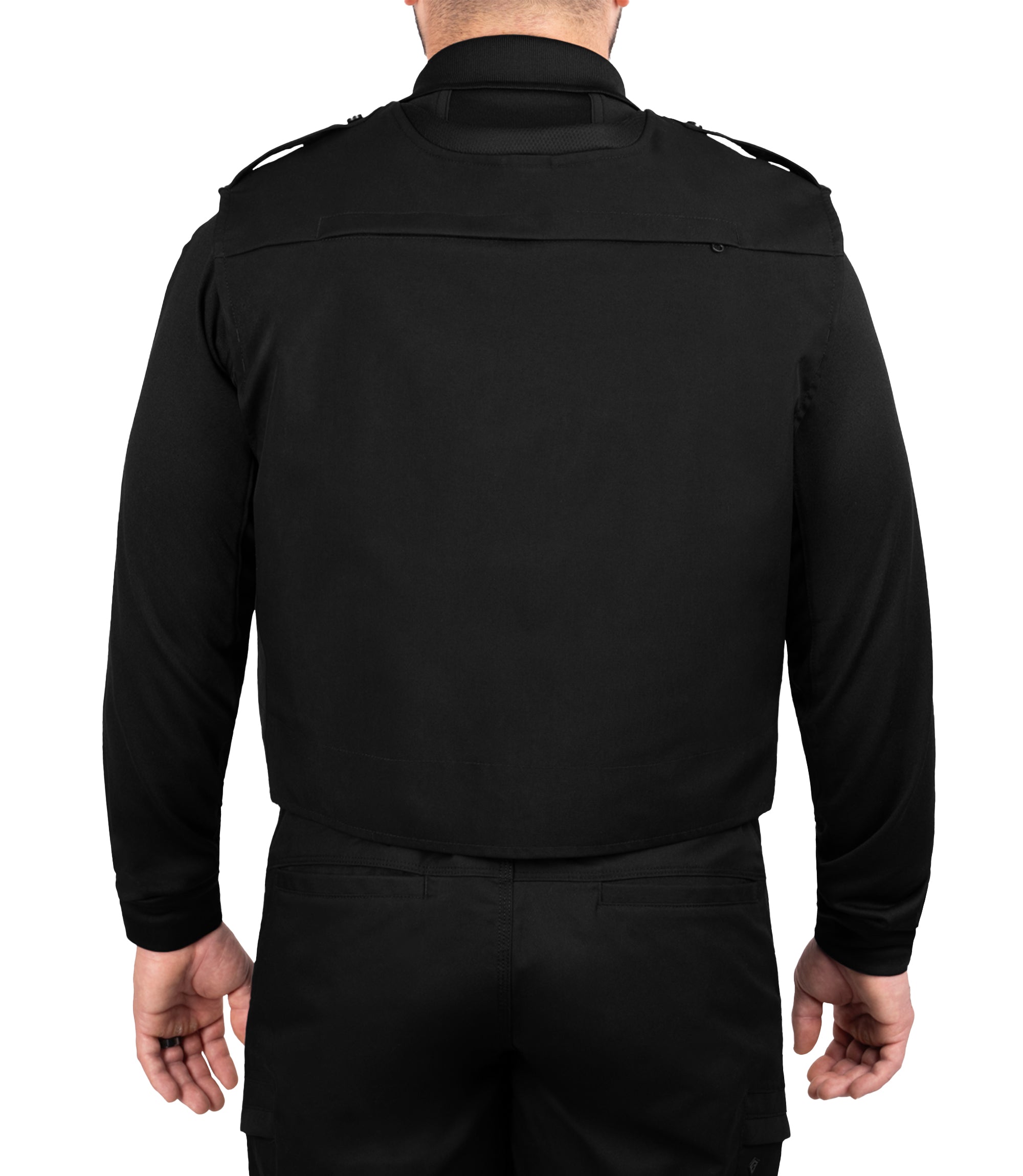 Back View of Pro Duty Armor Cover with Molle in color black|color_black